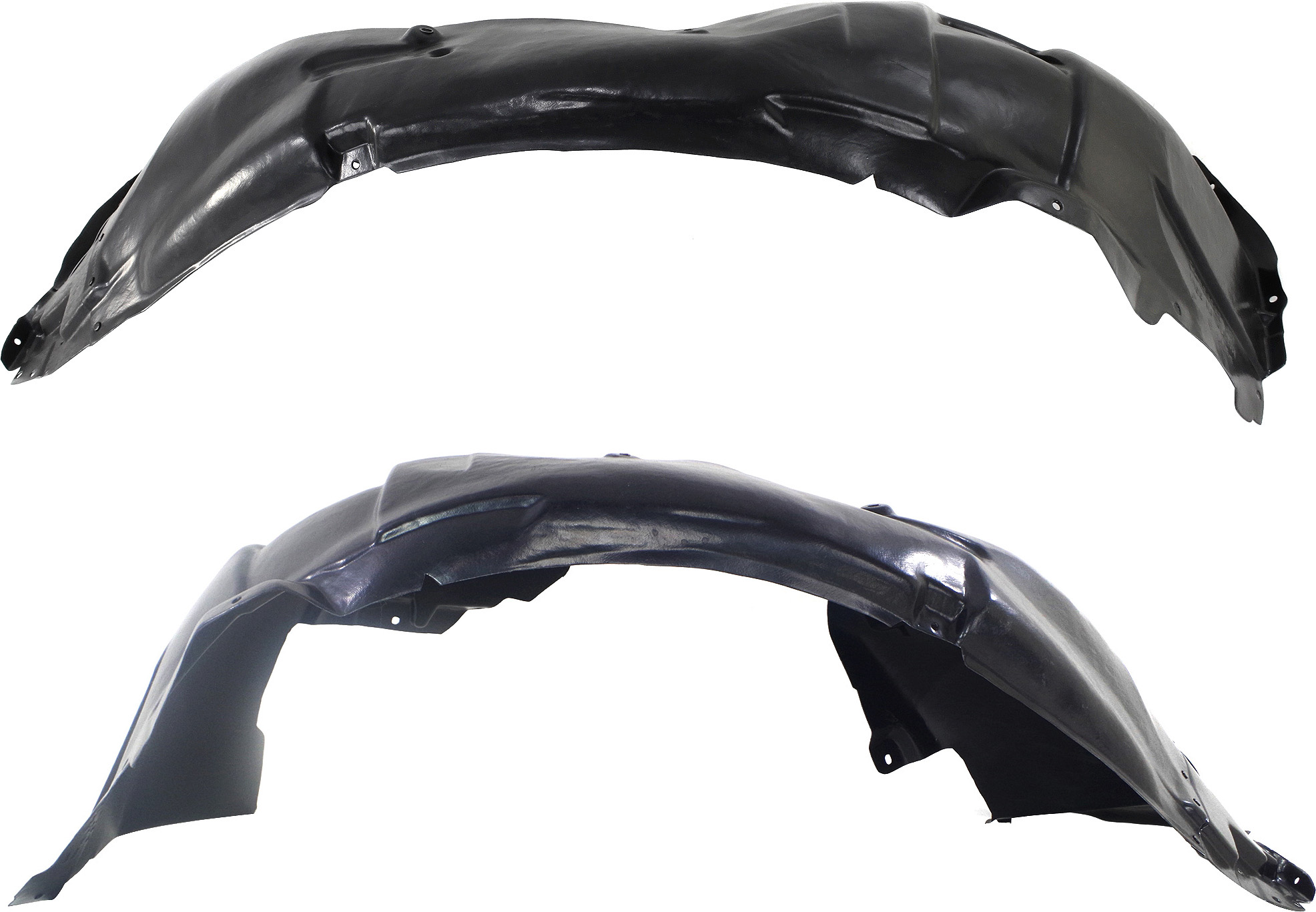 AM MUSTANG 15-17 FRONT FENDER LINER RH AND LH Exc. Shelby Model Conv Cpe w o High Performance Package SKU SET REPF222157 Partslink FO1249165 FO1248165 OEM FR3Z16102A FR3Z16103A
