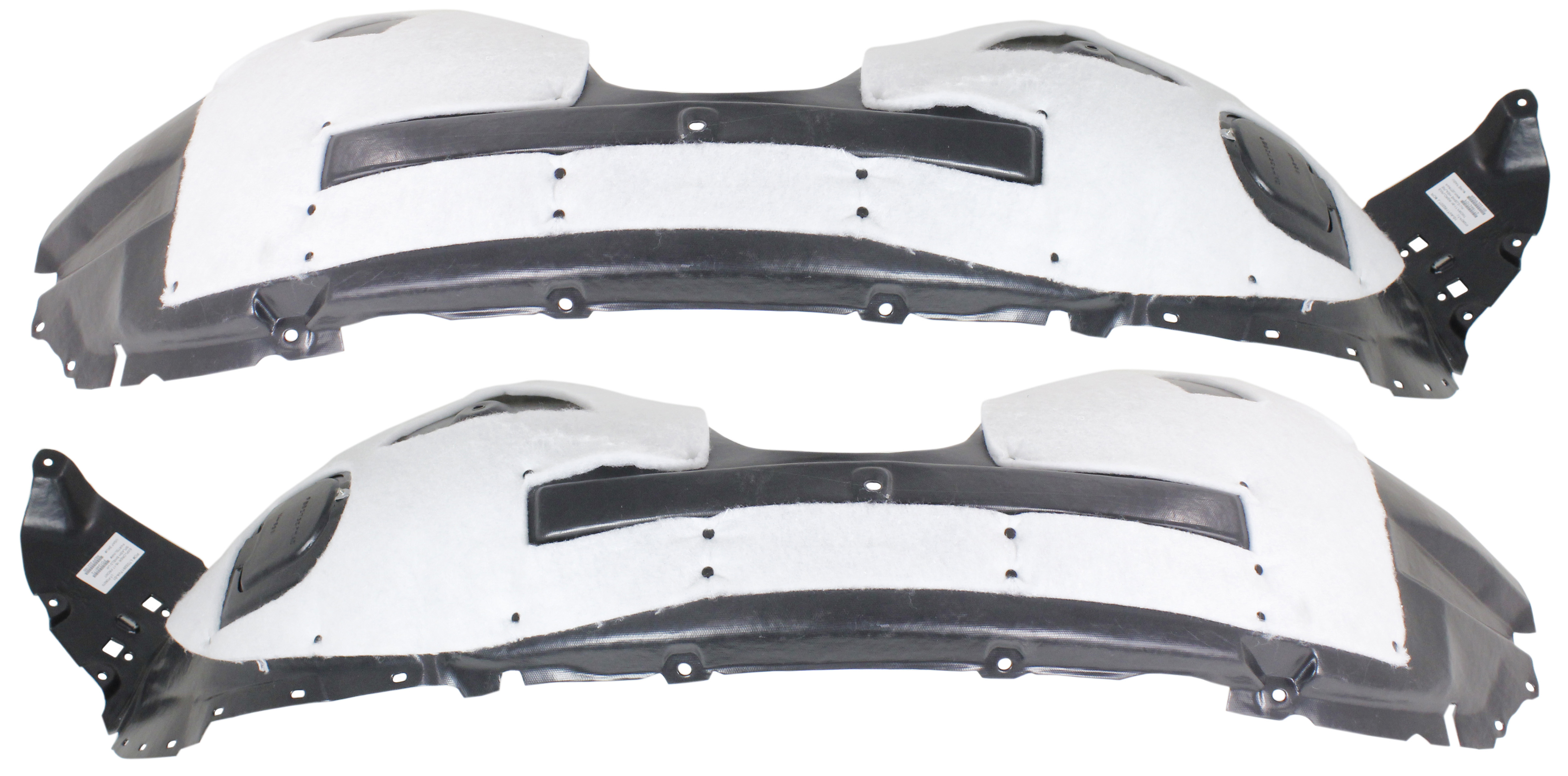 AM EXPLORER EXPLORER POLICE 16-19 FRONT FENDER LINER RH AND LH Vacuum Form w Insulation Foam SKU SET REPF222165 Partslink FO1249178 FO1248178 OEM FB5Z16102E FB5Z16102B FB5Z1610
