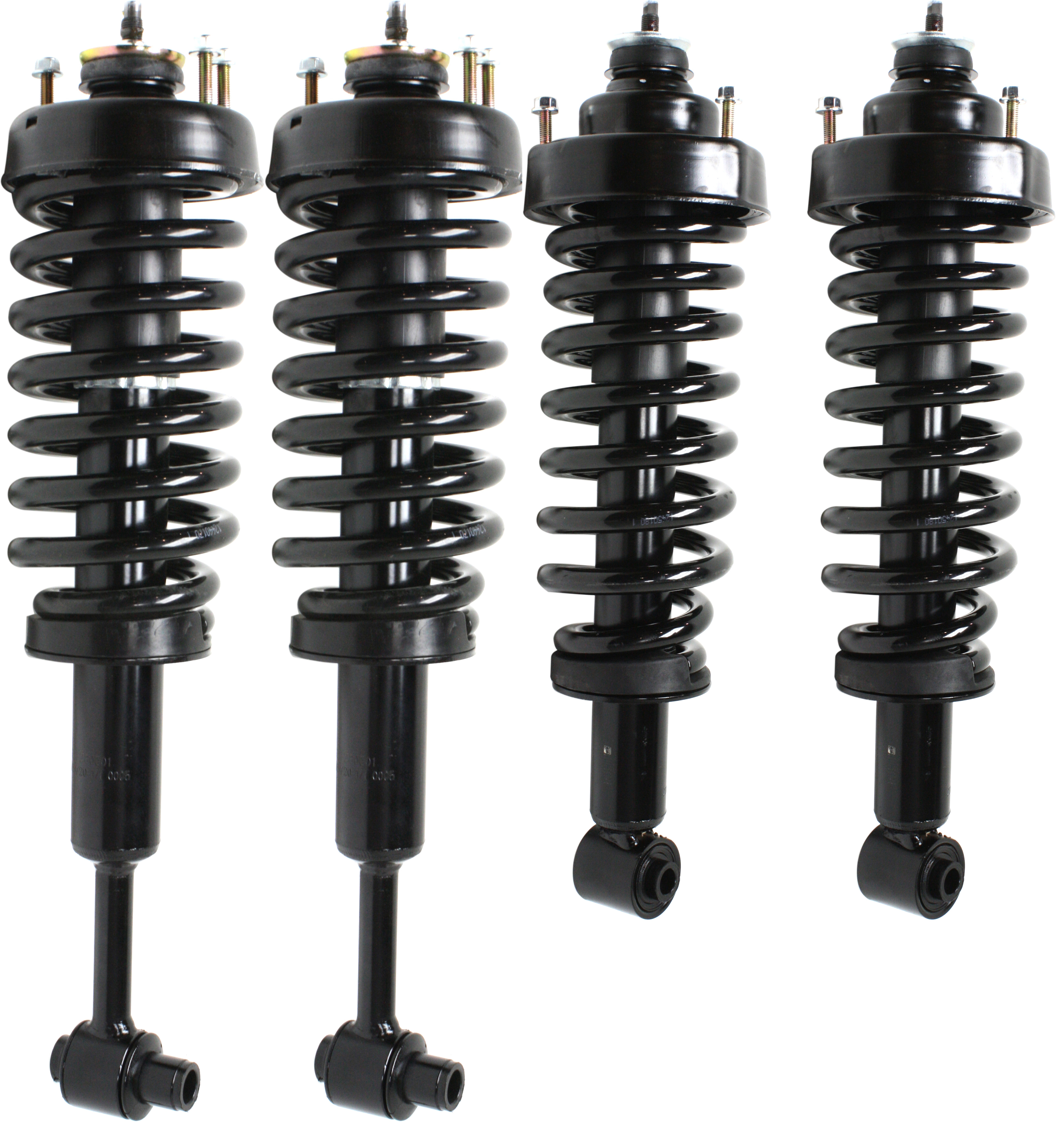 AM EXPLORER MOUNTAINEER 02-03 FRONT AND REAR FULLY LOADED STRUT RH AND LH Gas Charged Twin tube Set of 4 SKU SET REPF280501-4 OEM 3U2Z18124PAA 5L2Z18125CA