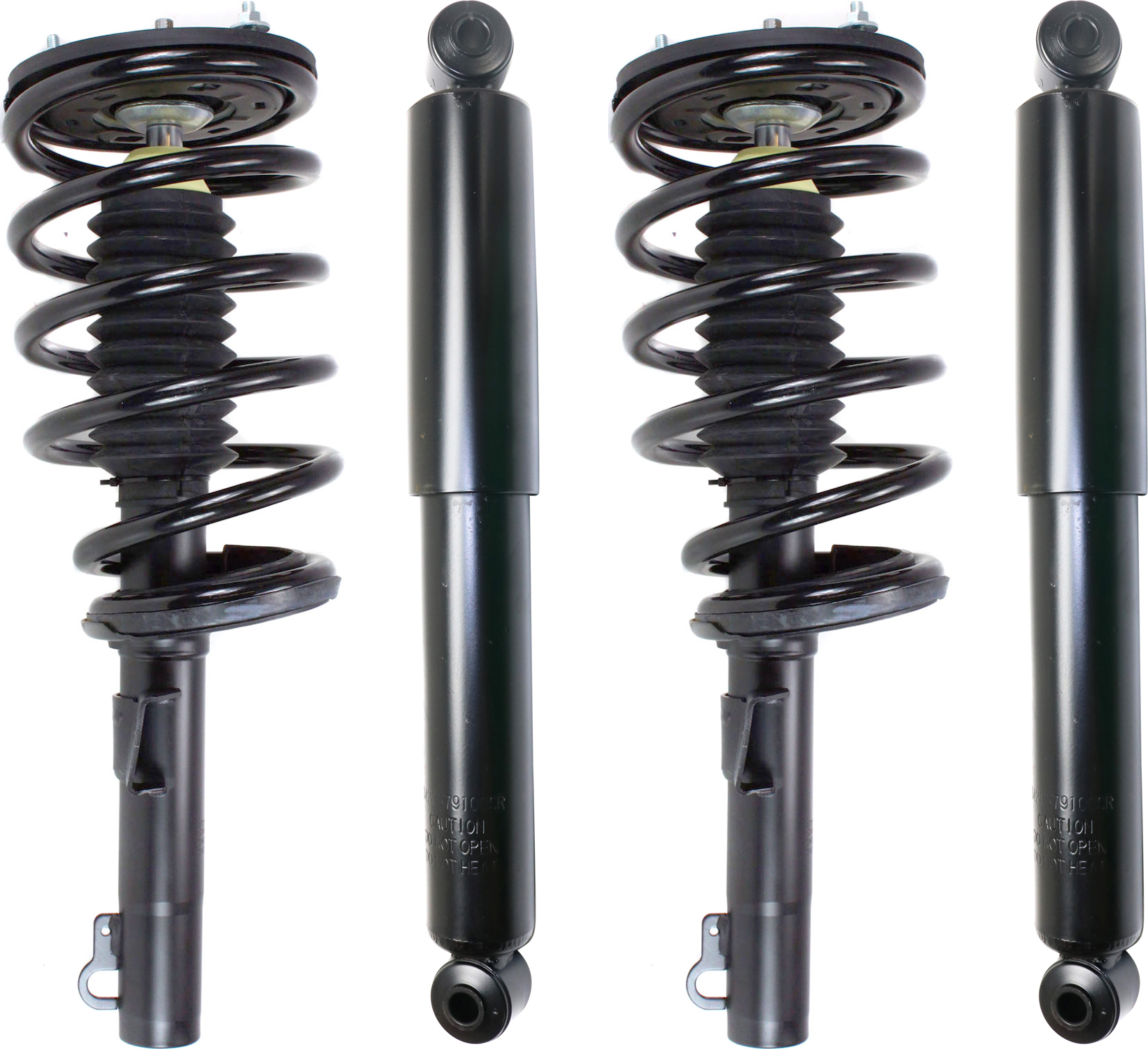 AM WINDSTAR 95-03 FRONT AND REAR SHOCK AND FULLY LOADED STRUT RH AND LH Gas Charged Twin tube Set of 4 SKU SET REPF280508-4 OEM 2F2Z18124AA F58Z18125A