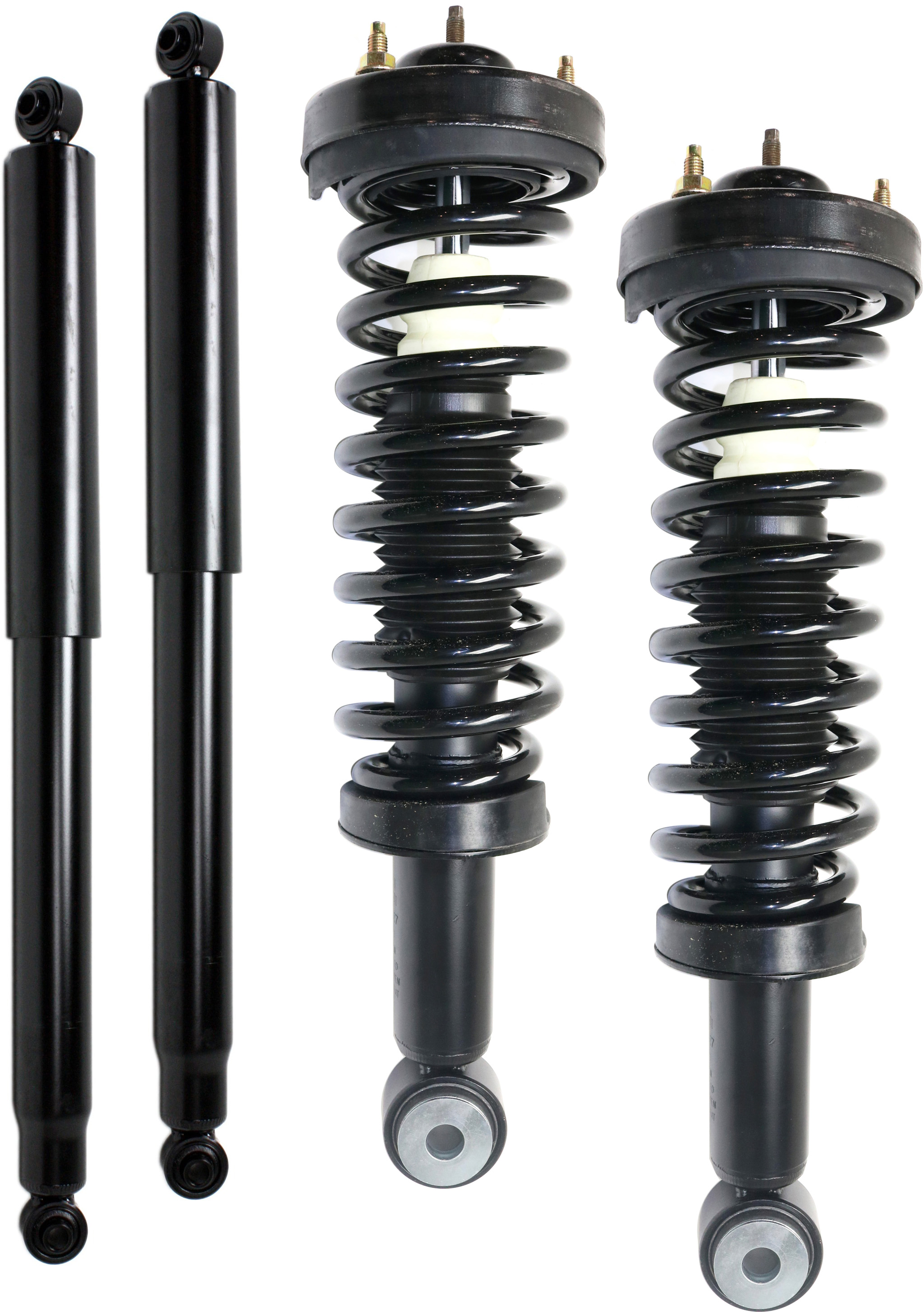 AM F 150-04-08 MARK LT 06-08 FRONT AND REAR SHOCK AND FULLY LOADED STRUT RH AND LH Gas Charged Twin tube Set of 4 SKU SET REPF280511-4 OEM 1336331-7L3Z18124R 5L3Z18124AA
