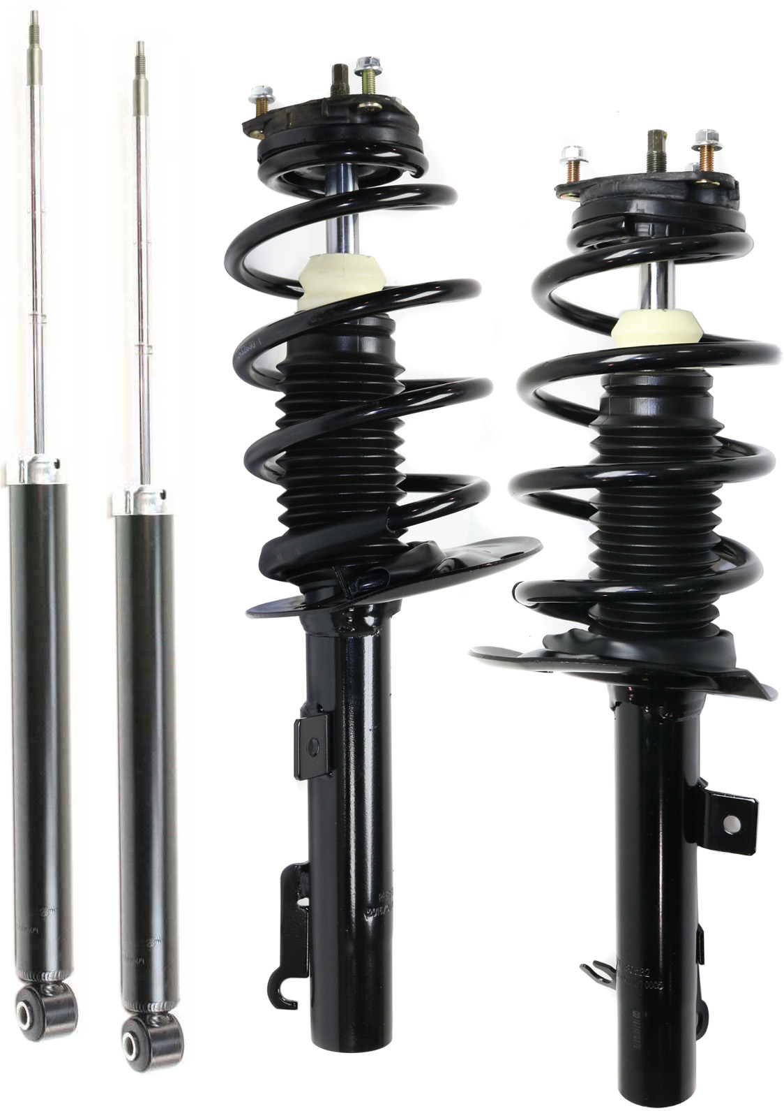 AM FOCUS 08-11 FRONT AND REAR SHOCK AND FULLY LOADED STRUT RH AND LH Gas Charged Twin tube Front Wheel Drive Set of 4 SKU SET REPF280531-4 OEM 8S4Z18125C 9S4Z18125A 9S4Z1812