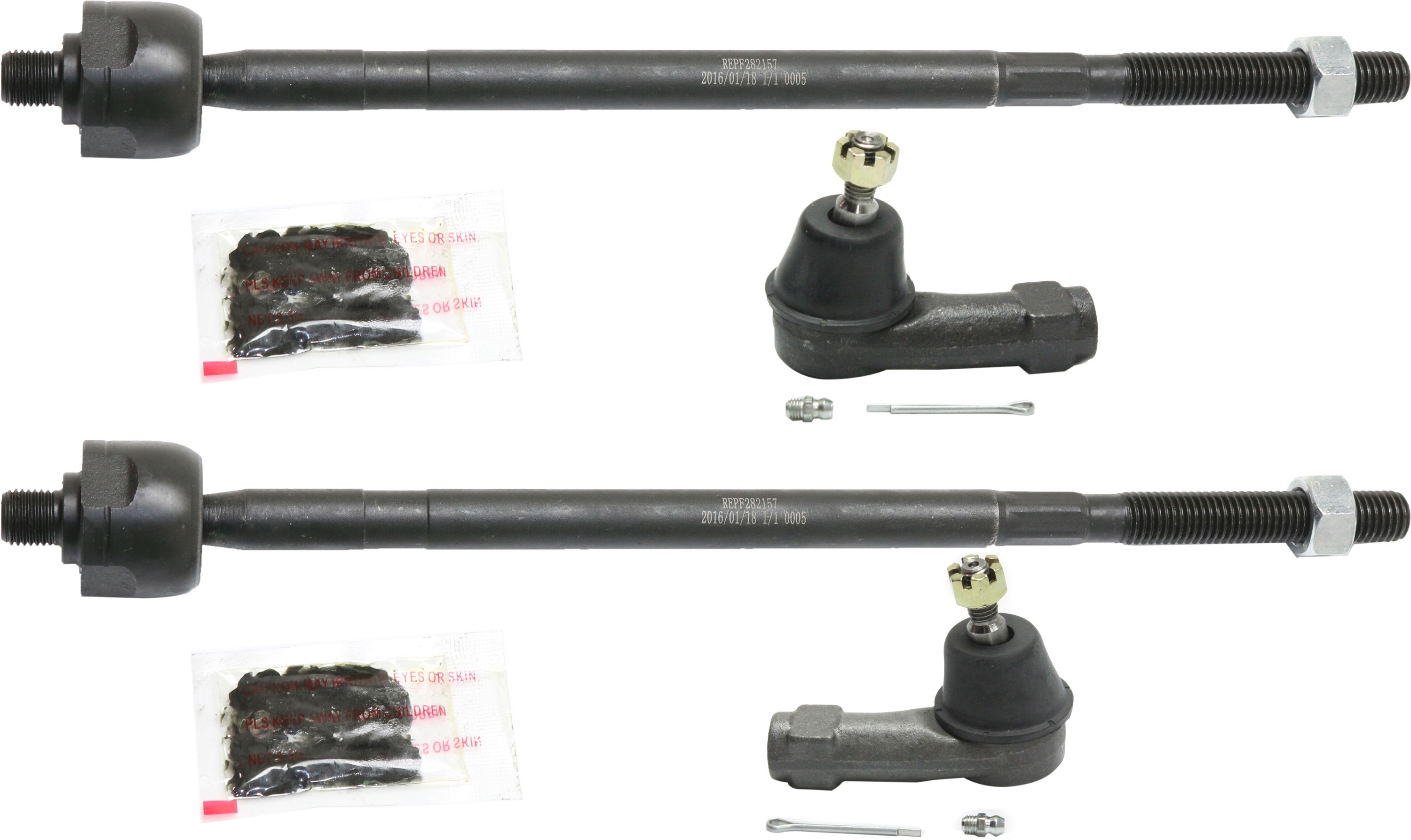 AM FOCUS 00-06 FRONT TIE ROD RH AND LH Inner and Outer Set of 4 SKU SET REPF282131-4 OEM 2693213-4011876-4011877-401187