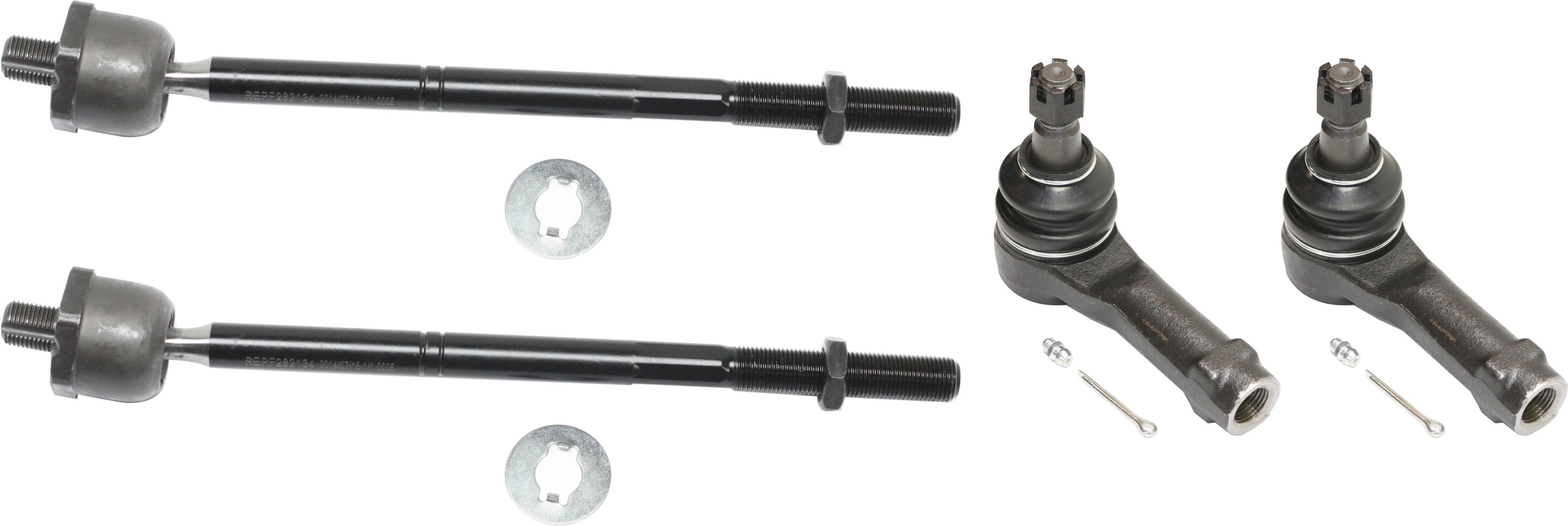 AM F 150-04-06 FRONT TIE ROD END RH AND LH Inner and Outer SKU SET REPF282134-4 OEM 4L3Z3280CA 4L3Z3280DA 4L3Z3A13