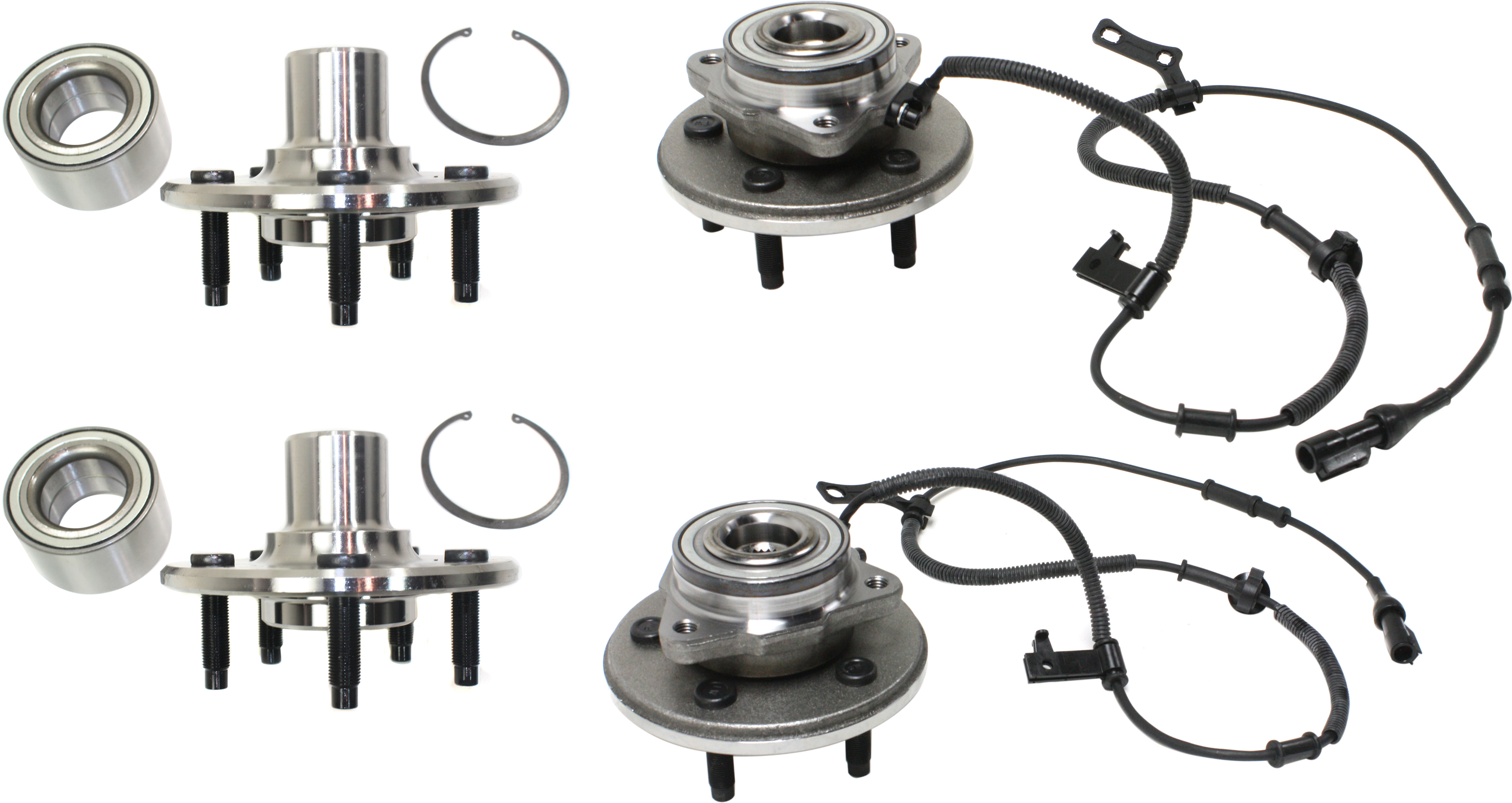 AM EXPLORER 06-10 EXPLORER SPORT TRAC 07-10 MOUNTAINEER 06-10 FRONT AND REAR HUB ASSEMBLY RH AND LH SKU SET REPF283729-4 OEM 7L2Z1104A 721000-7250177-1L241