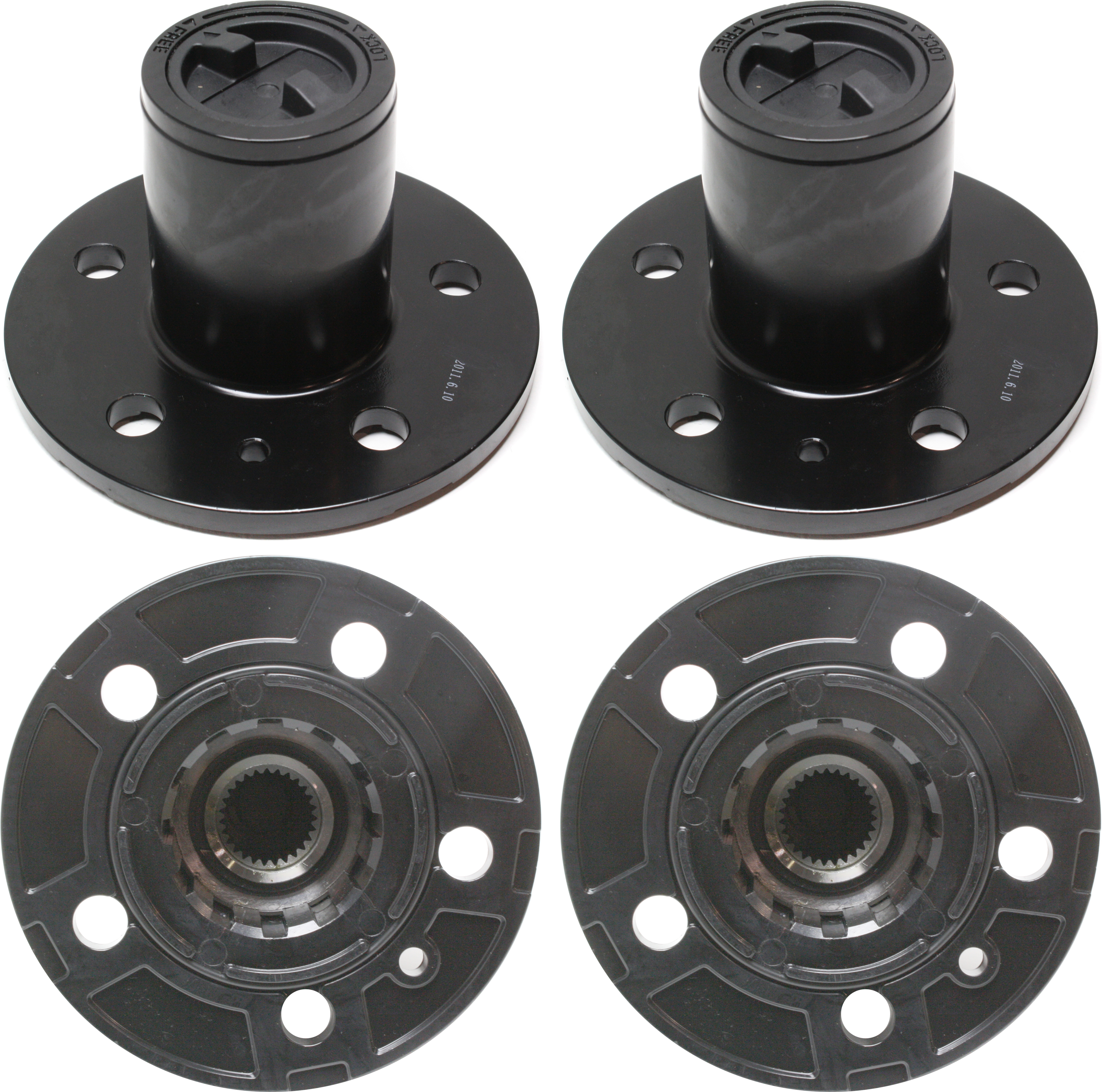AM BRONCO II 84-89 LOCKING HUB Manual Black Set of 2-4.5 Bolt Circle 5 Bolt 27 Splines SKU SET REPF287001-2
