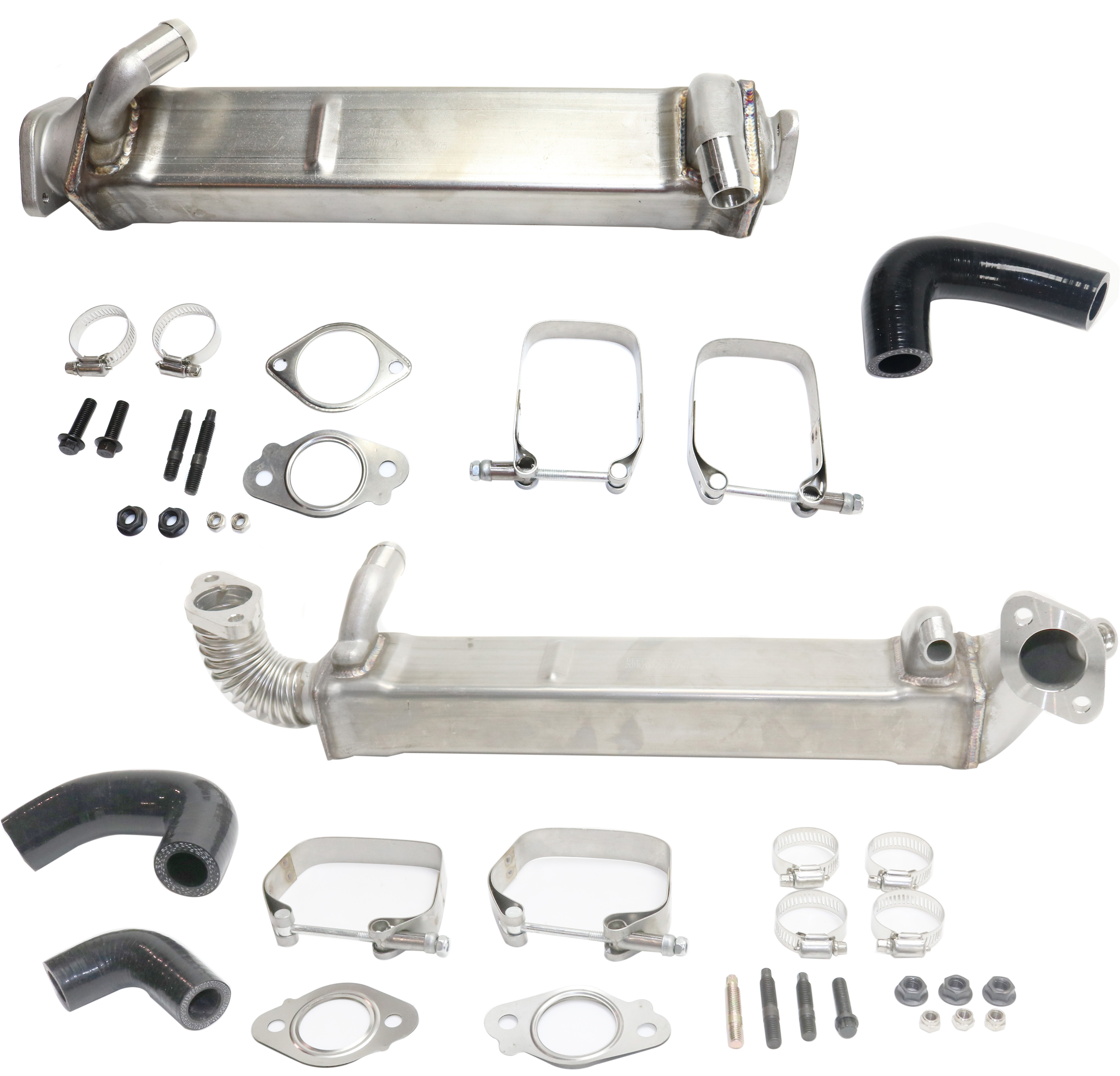 AM F SERIES SUPER DUTY PICKUP 08-10 EGR COOLER Set of 2 Horizontally and Vertically Mounted 8 Cyl 6.4L eng. SKU SET REPF382303-2 OEM 8C3Z9F464E 8C3Z9P456A