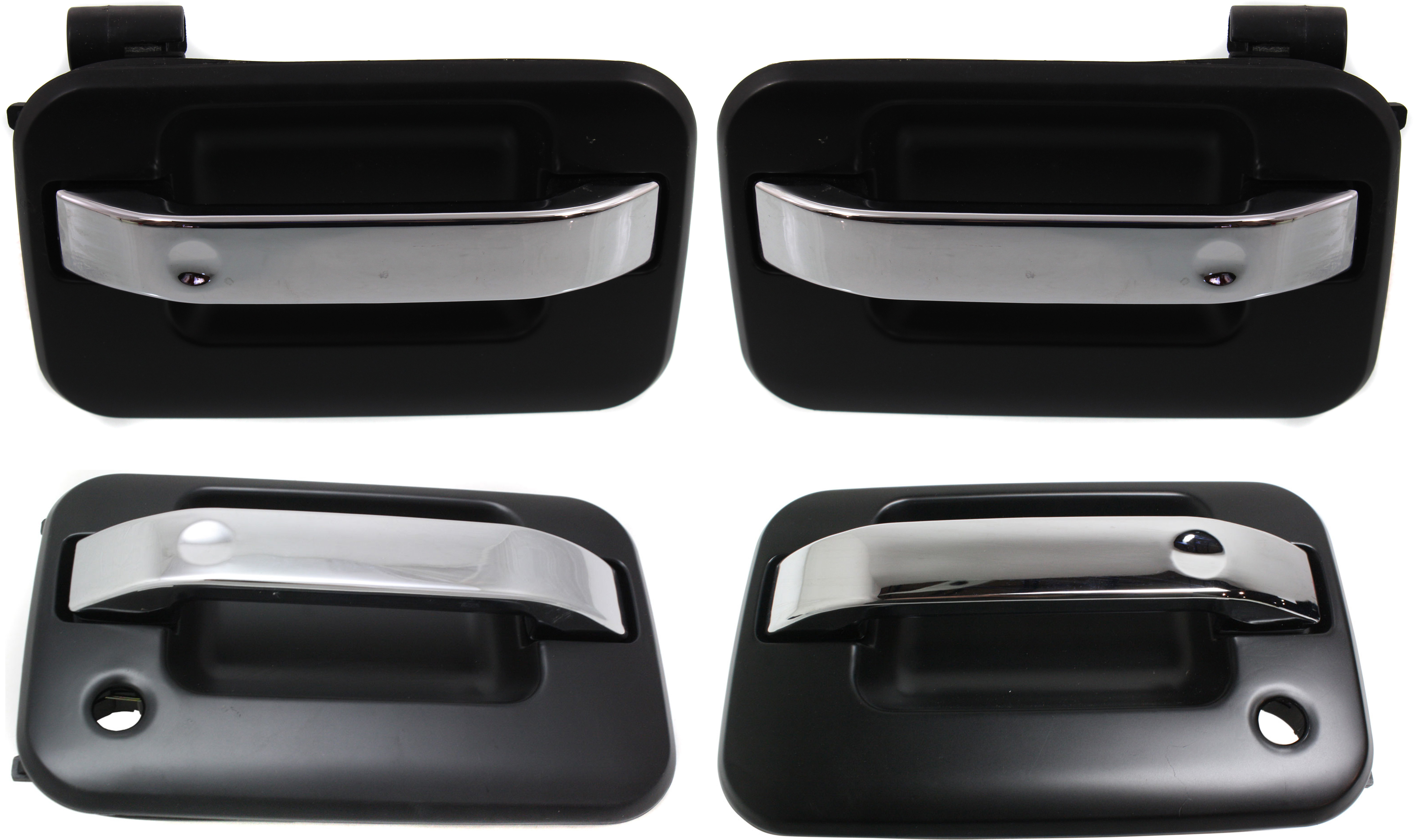 AM F 150-04-22 MARK LT 06-08 FRONT AND REAR DOOR HANDLE RH AND LH Set of 4 Primed Bezel w Chrome Lever SKU SET REPF462116-4 OEM 9L3Z1626604DA 9L3Z1626604AB 9L