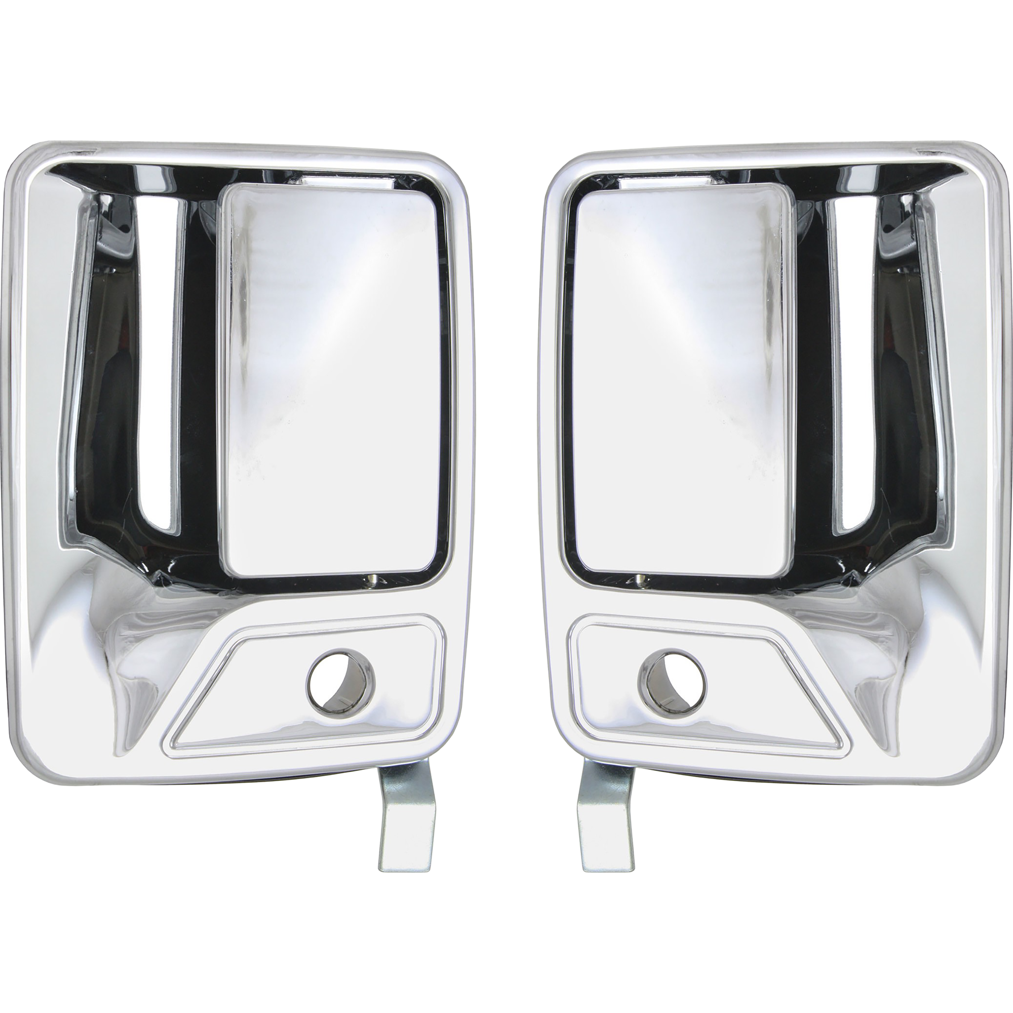 AM F SERIES SUPER DUTY 99-16 EXCURSION 00-05 FRONT DOOR HANDLE RH AND LH Outside All Chrome w Keyhole SKU SET REPF462133C OEM 4C3Z2522404AAA PFM 4C3Z3622405
