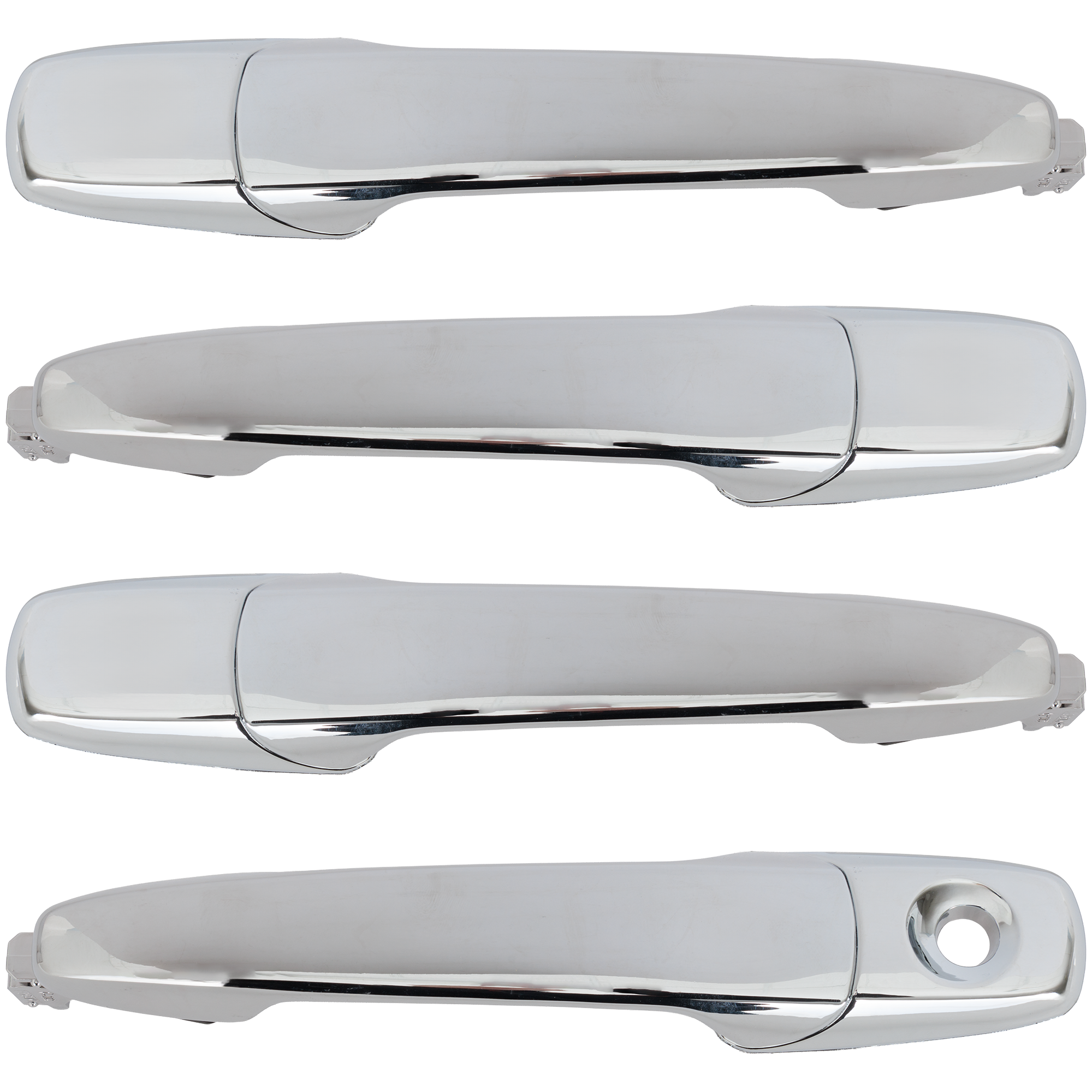 AM EDGE 07-10 FLEX 09-19 FRONT AND REAR EXTERIOR DOOR HANDLE RH AND LH Chrome Handle+Cover Set of 4 SKU SET REPF462142C OEM 7T4Z7822404AB PFM 7T4Z7826684A