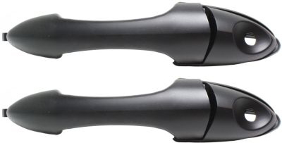 AM FOCUS 00-07 FRONT DOOR HANDLE RH AND LH Outside Smooth Black With Keyhole Cap Cover Pad and Handle SKU SET REPF462512-2 Partslink FO1310142 OEM 2T2Z7822404BAPTM