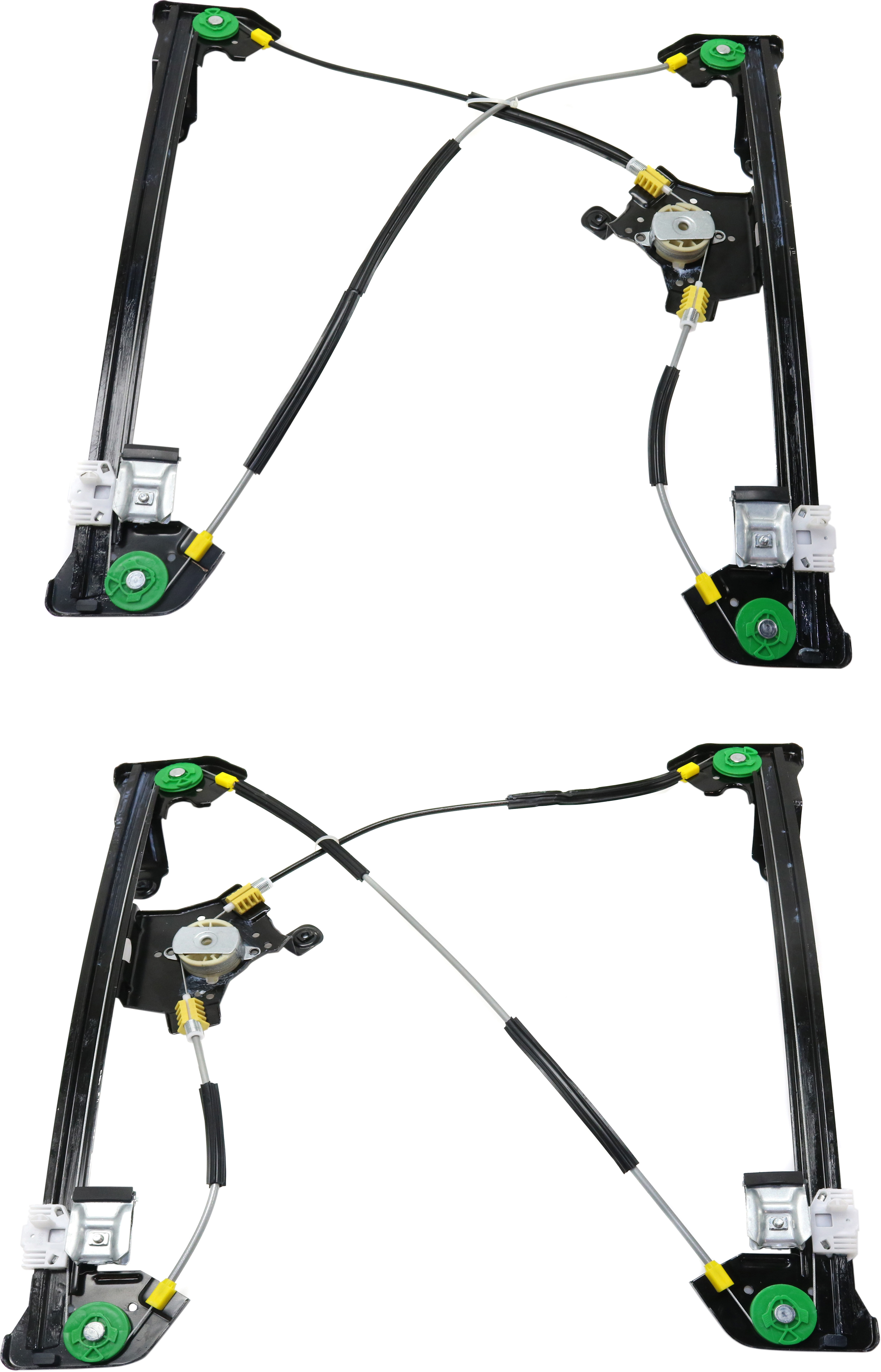 AM F 150-04-06 FRONT WINDOW REGULATOR RH AND LH Power w o Motor To 8-08-05 Super Cab New Body Style SKU SET REPF462939 Partslink FO1351162 FO1350162 OEM 4L3Z1823200CA PFM 4L3Z1823201C
