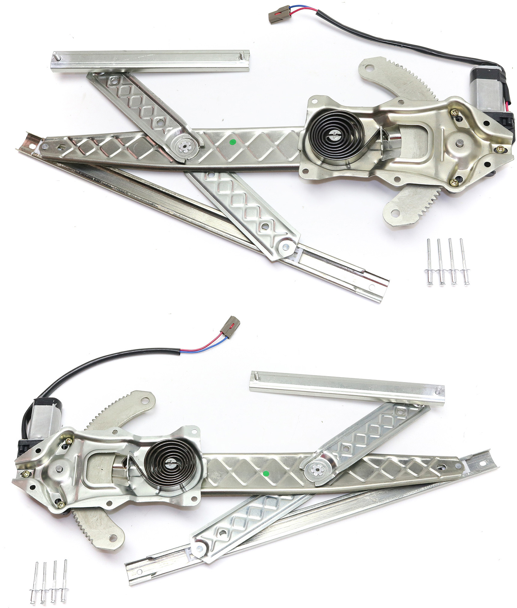 AM F 150-97-03 F 250-97-99 FRONT WINDOW REGULATOR RH AND LH Set of 2 Power w Motor Regular Cab Super Cab SKU SET REPF462971 OEM F65Z1523208AB PFM F65Z15233V94