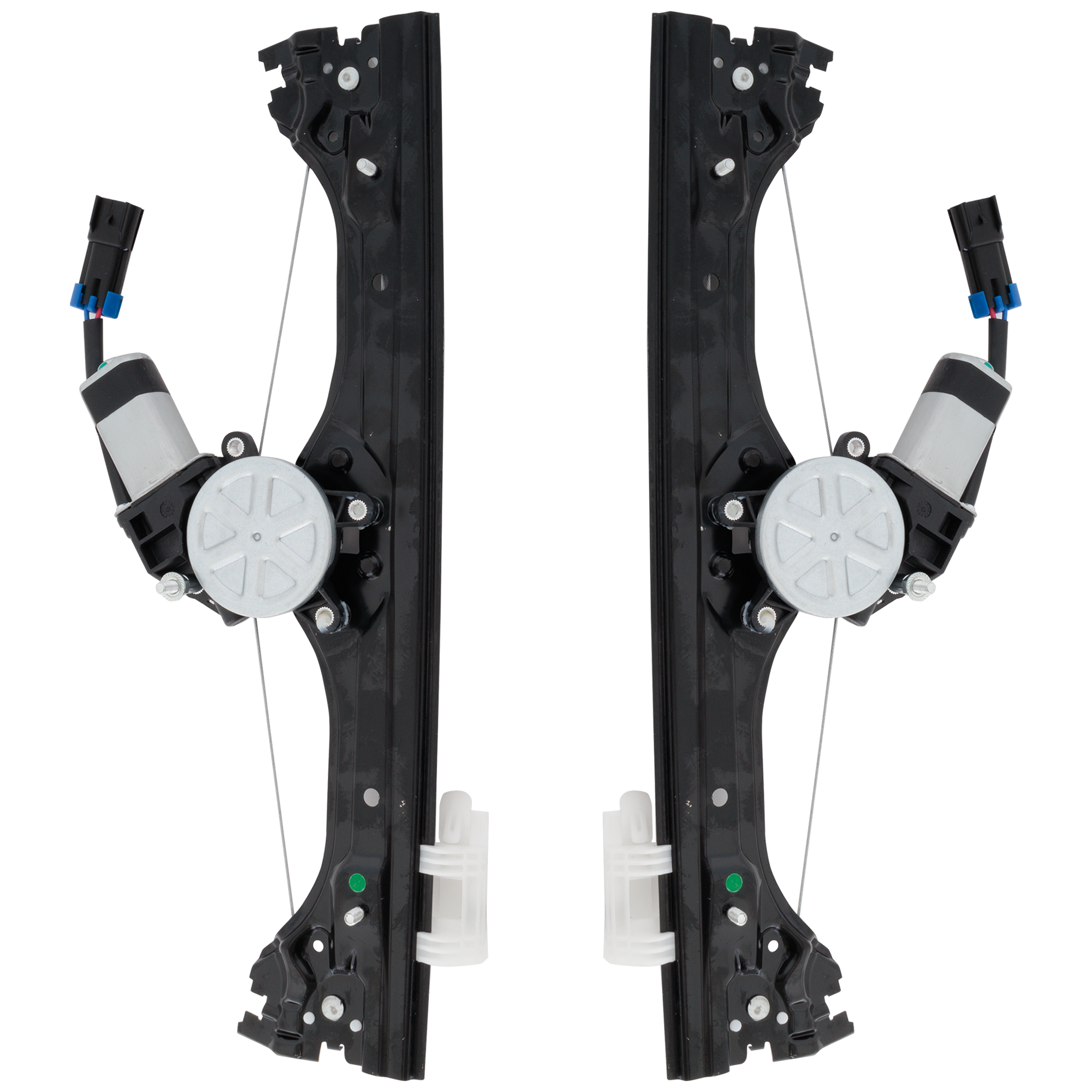 AM FIAT 500-12-19 FRONT WINDOW REGULATOR RH AND LH Power w Motor Hatchback SKU SET REPF462977 Partslink FI1351100 OEM 68070266AE 68070267AD