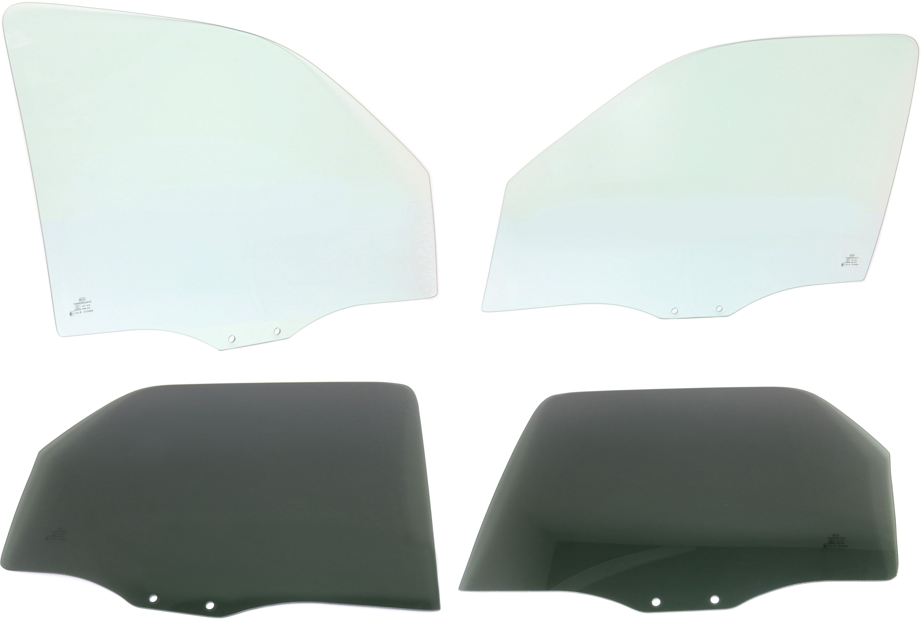 AM FORD ESCAPE 01-07 MERCURY MARINER 05-07 FRONT AND REAR DOOR GLASS RH AND LH Front Green Tint Rear Gray Tint Privacy 4 Door SKU SET REPF480101-4 OEM 5L8Z7821410AA DD09751GTNN 5L8Z