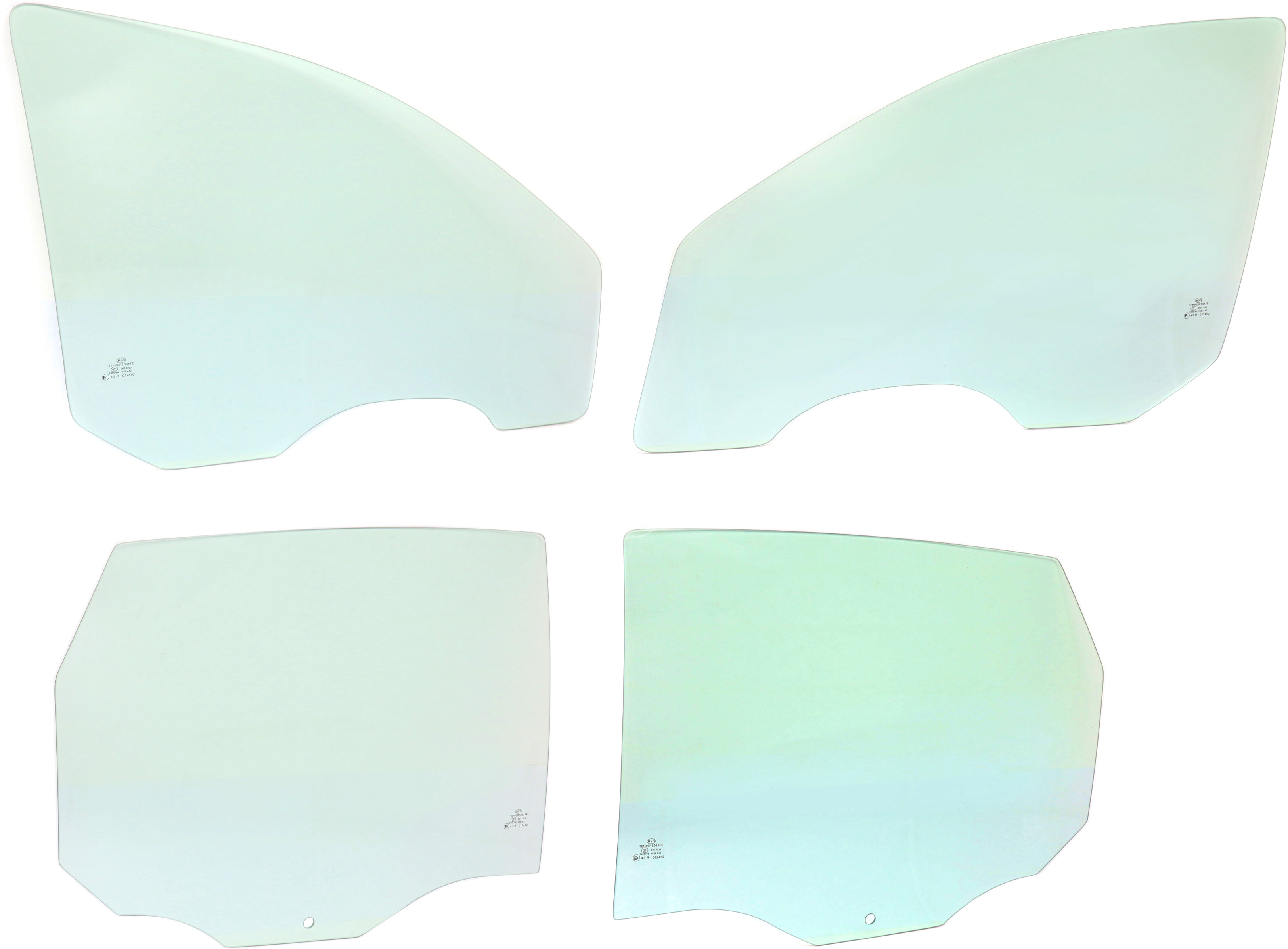 AM FOCUS 00-07 FRONT AND REAR DOOR GLASS RH AND LH Green Tint Set of 4 Sedan Hatchback SKU SET REPF480117-4 OEM 8S4Z5425712A DD09524GTNN DD113