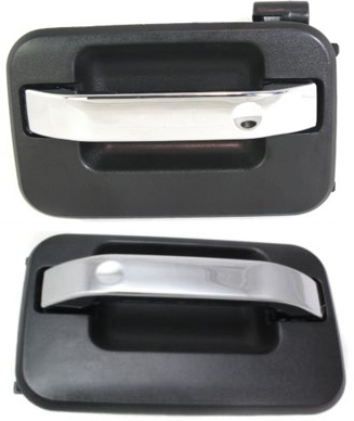 AM F 150-04-22 MARK LT 06-08 REAR DOOR HANDLE RH and LH Outside Chr Lvr Txtd Blk Hsg SuperCrew w Plastic Connector SKU SET REPF491307 Partslink FDH010036 FDH010035 OEM 9L3Z1626604AA 9L3Z1626605AA
