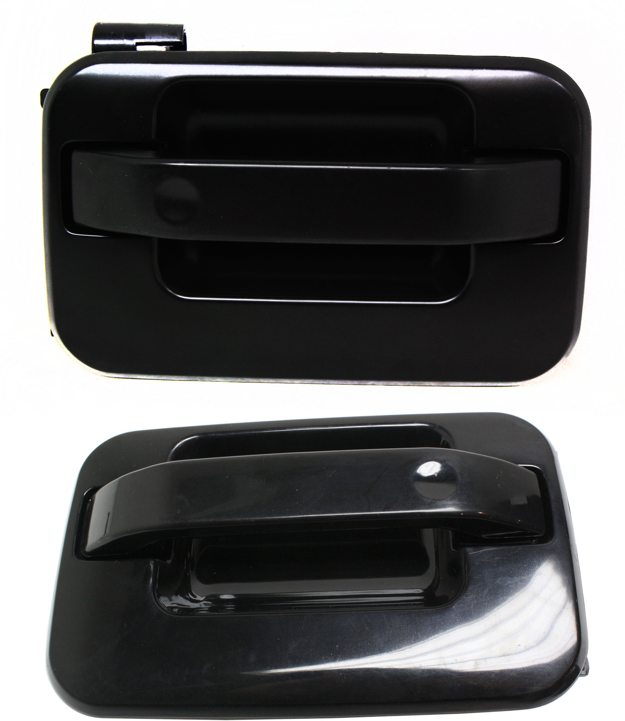 AM F 150-04-14 MARK LT 06-08 REAR EXTERIOR DOOR HANDLE RH AND LH Smooth Black w Plastic Connector SKU SET REPF491311 Partslink FO1521116 OEM CL3Z1626604AB 7L3Z1626604CBPTM
