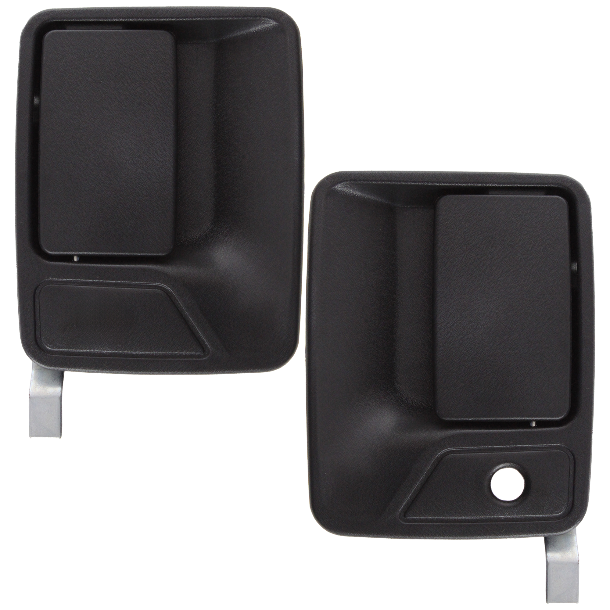 AM F SERIES SUPER DUTY 99-16 FRONT EXTERIOR DOOR HANDLE RH AND LH Set of 2 Textured Black SKU SET REPF491315 A Partslink FO1310123 FO1521104 OEM 4C3Z2522405AAA 7C3Z2522405AA F