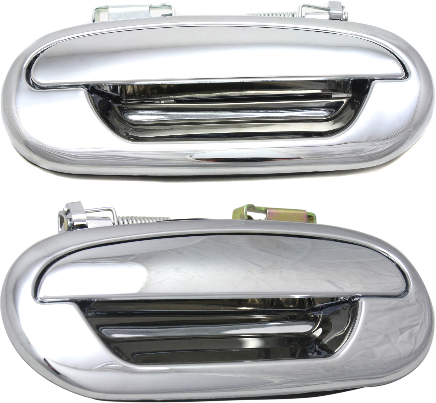 AM EXPEDITION 97-02 F 150-01-03 REAR EXTERIOR DOOR HANDLE RH AND LH Outside All Chrome F 150 F 250 Crew Cab SKU SET REPF491349C OEM F75Z7826600 PFM F75Z7826601 PF