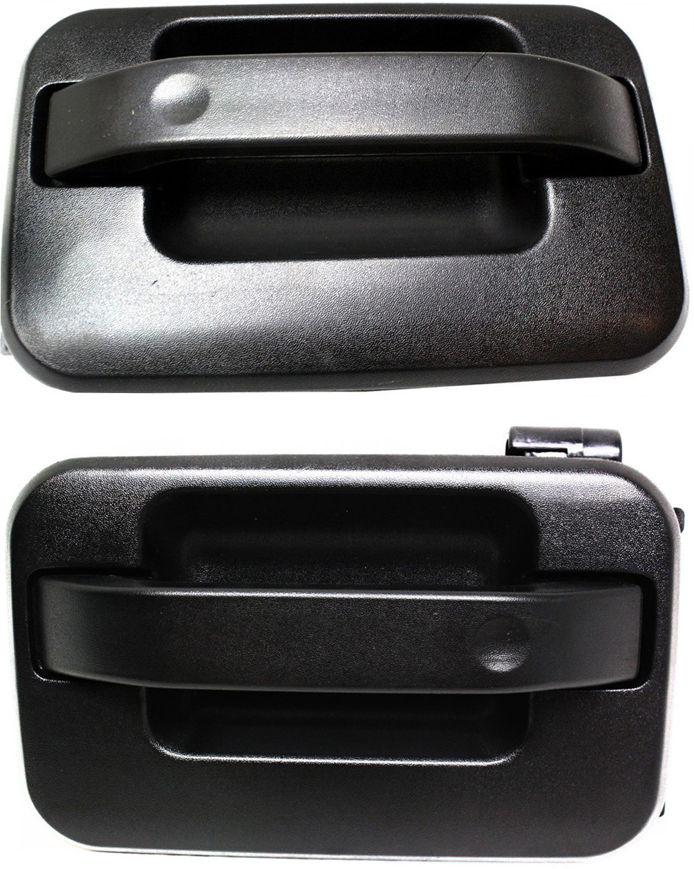 AM F 150-04-08 MARK LT 06-08 REAR DOOR HANDLE RH AND LH Plastic Outside Textured Black Without Key Hole SuperCrew w Plastic Connector SKU SET REPF491365 Partslink FO1521110 FO1520110 OEM 5L3Z1626604AAA 5L3Z1626605AAA
