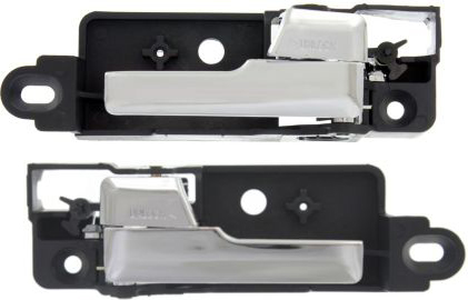 AM FUSION 06-12 REAR INTERIOR DOOR HANDLE RH AND LH Plastic Chrome SKU SET REPF491383 Partslink FO1553115 FO1552115 OEM BE5Z5422600A 6E5Z5422601B