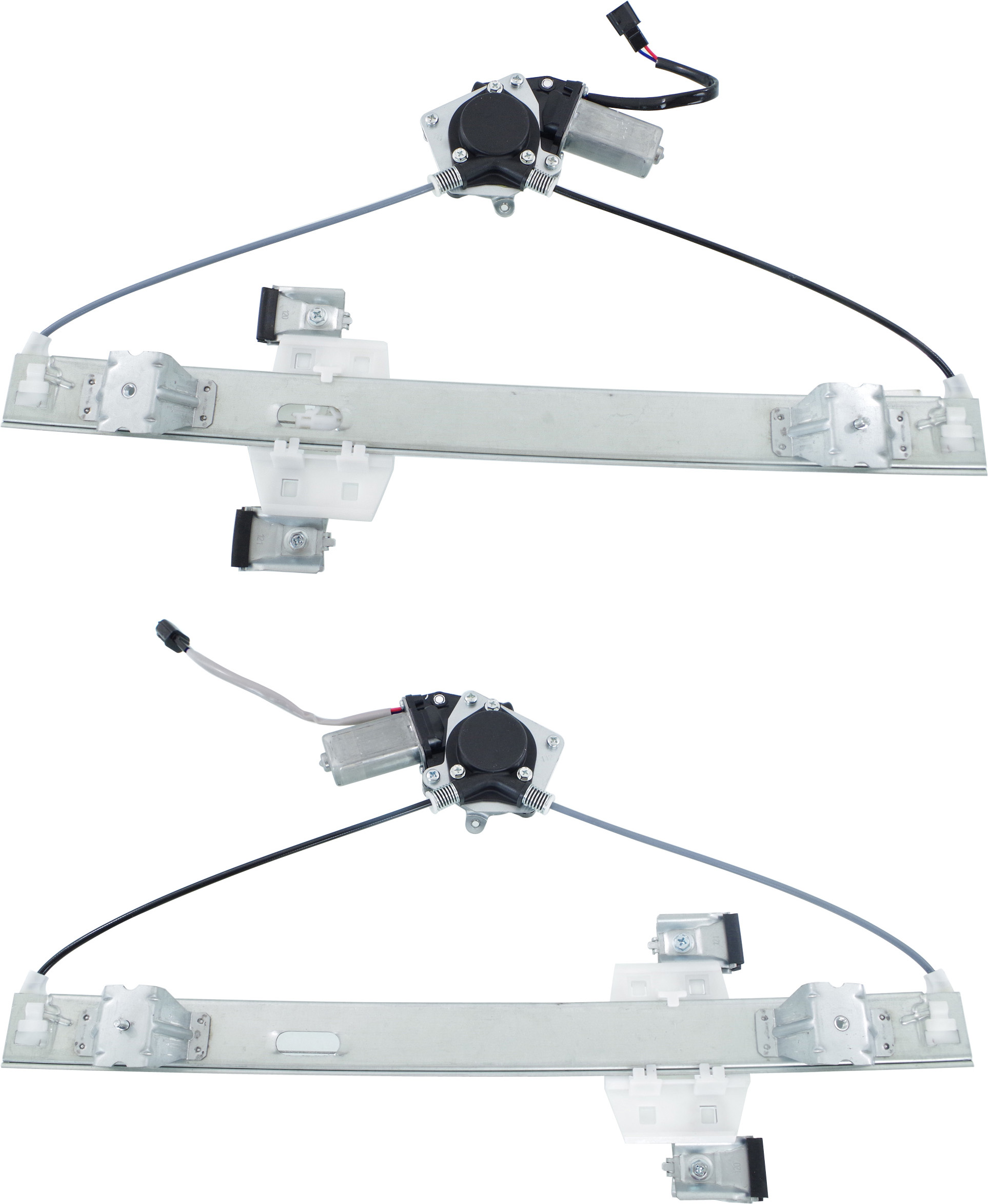 AM F 150-04-14 REAR WINDOW REGULATOR RH AND LH Power w Motor SKU SET REPF491719 Partslink FO1551127 FO1550127 OEM AL3Z1827000A AL3Z1827001A