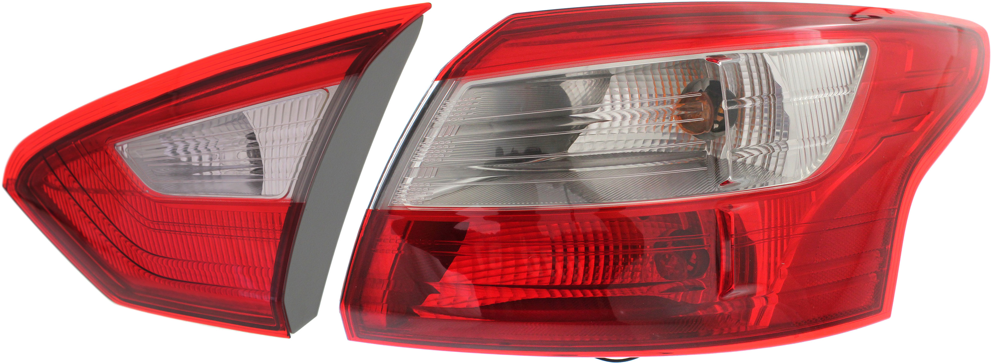 AM FOCUS 12-14 TAIL LAMP RH Inner and Outer Set of 2 Assembly Sedan SKU SET REPF730137-2 Partslink FO2803104 FO2819151 OEM BM5Z13404B DM5Z13404E