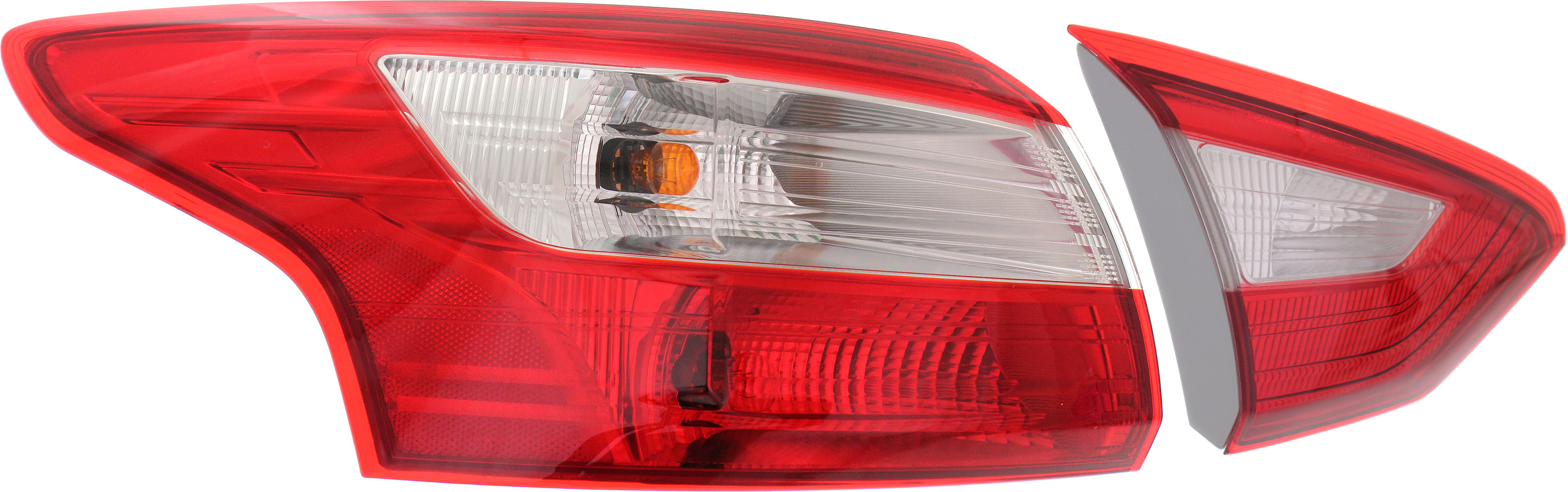 AM FOCUS 12-14 TAIL LAMP LH Inner and Outer Set of 2 Assembly Sedan SKU SET REPF730138-2 Partslink FO2802104 FO2818151 OEM BM5Z13405A DM5Z13405E