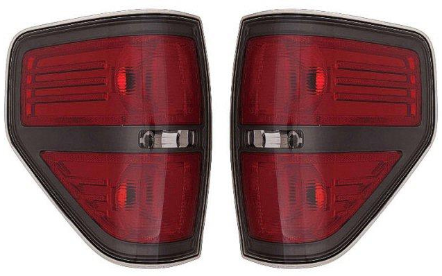 AM F 150-10-14 TAIL LAMP RH AND LH Lens and Housing Halogen FX2 Model Styleside w Gray Trim SKU SET REPF730153 Partslink FO2819150 FO2818150 OEM BL3Z13404AA BL3Z13405AA