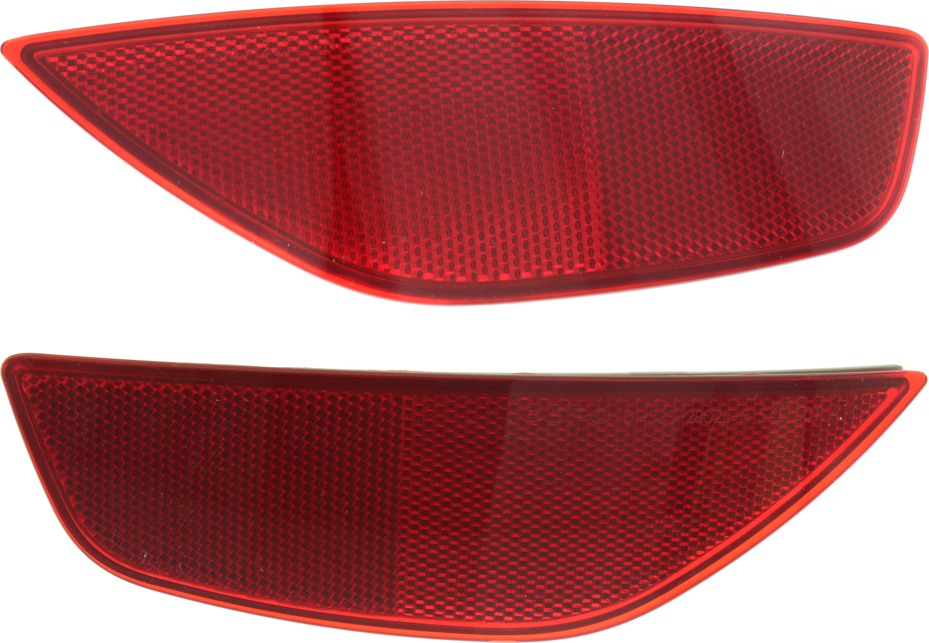 AM FIESTA 11-19 REAR BUMPER REFLECTOR RH and LH 14-17 w or w o Styling Pkg Hatchback CAPA SKU SET REPF734911Q Partslink FO1185107C FO1184107C OEM BE8Z15A448AA BE8Z15A449AA