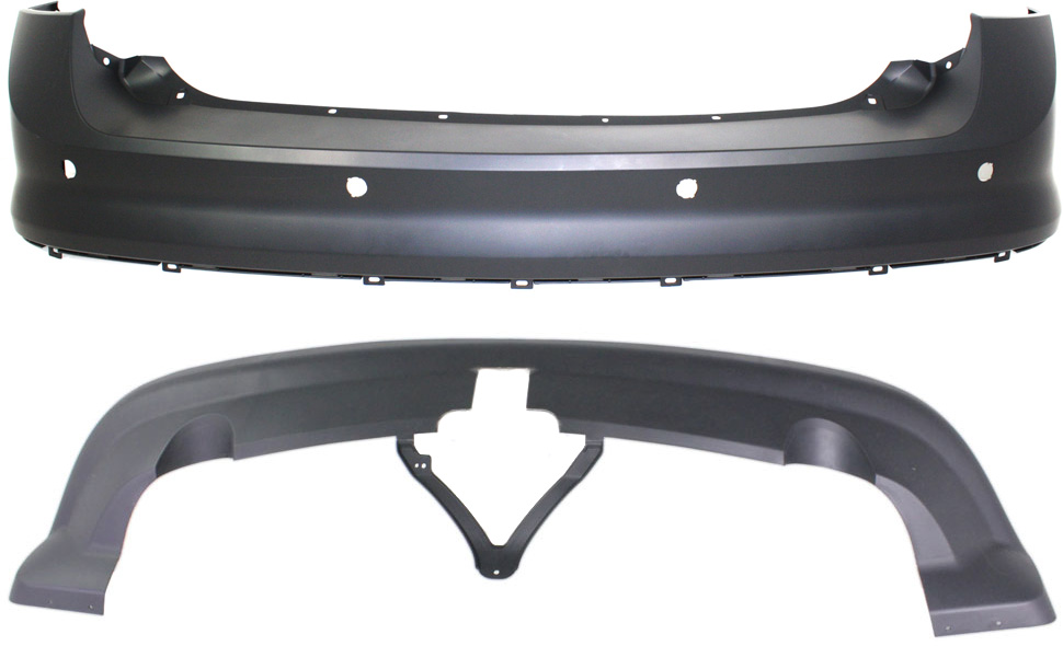 AM EDGE 07-10 REAR BUMPER COVER Set of 2 Upper and Lower SKU SET REPF760122-2 Partslink FO1100616 FO1100618 OEM 7T4Z17K835BPTM 7T4Z17K835D
