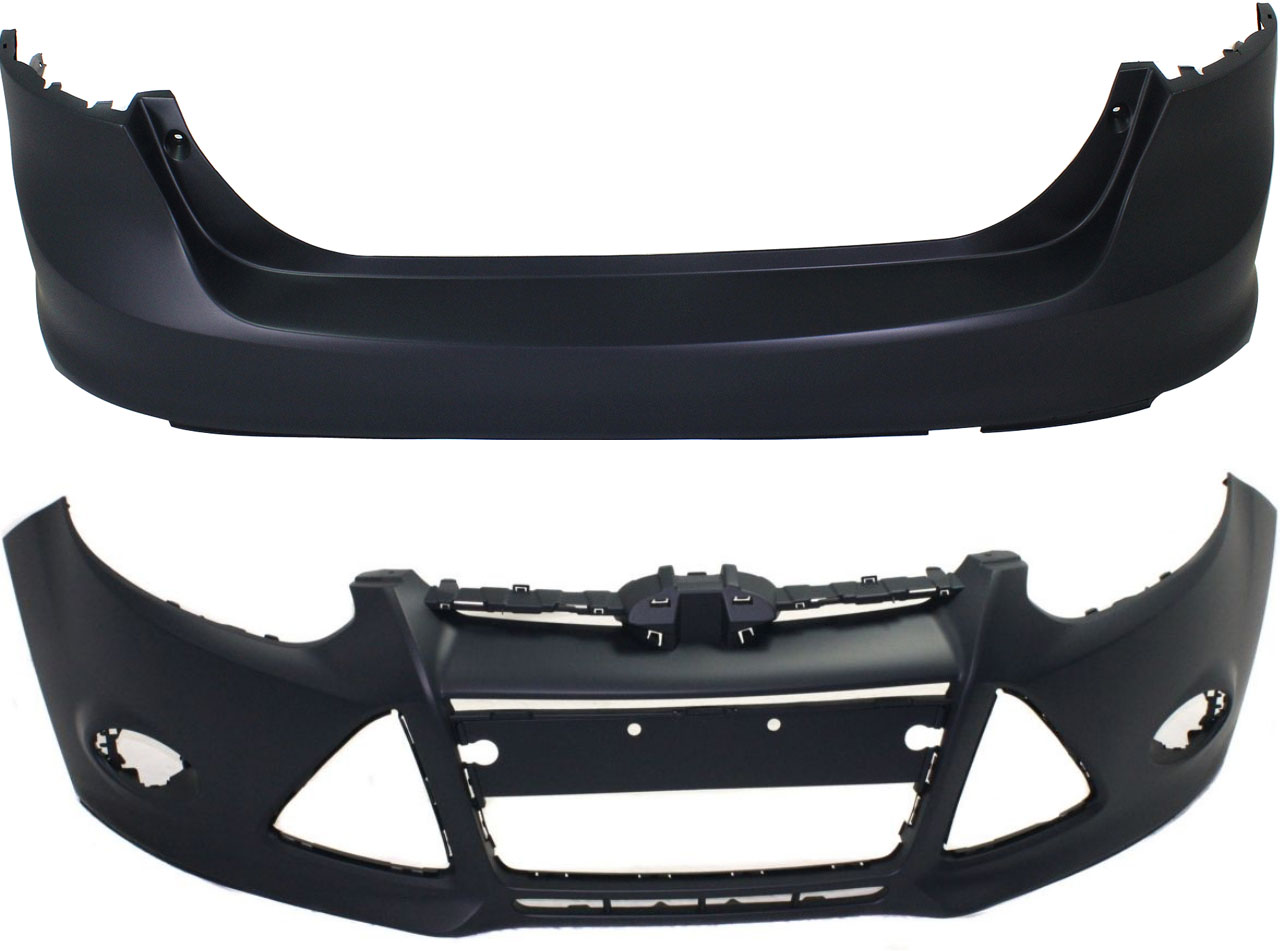 AM FOCUS 12-14 FRONT AND REAR BUMPER COVER Primed Exc. ST Electric Models Sedan CAPA SKU SET REPF760135PQ 2 Partslink FO1000664C FO1100677C OEM BM5Z17D957CAPTM CP9Z17K835BAPT
