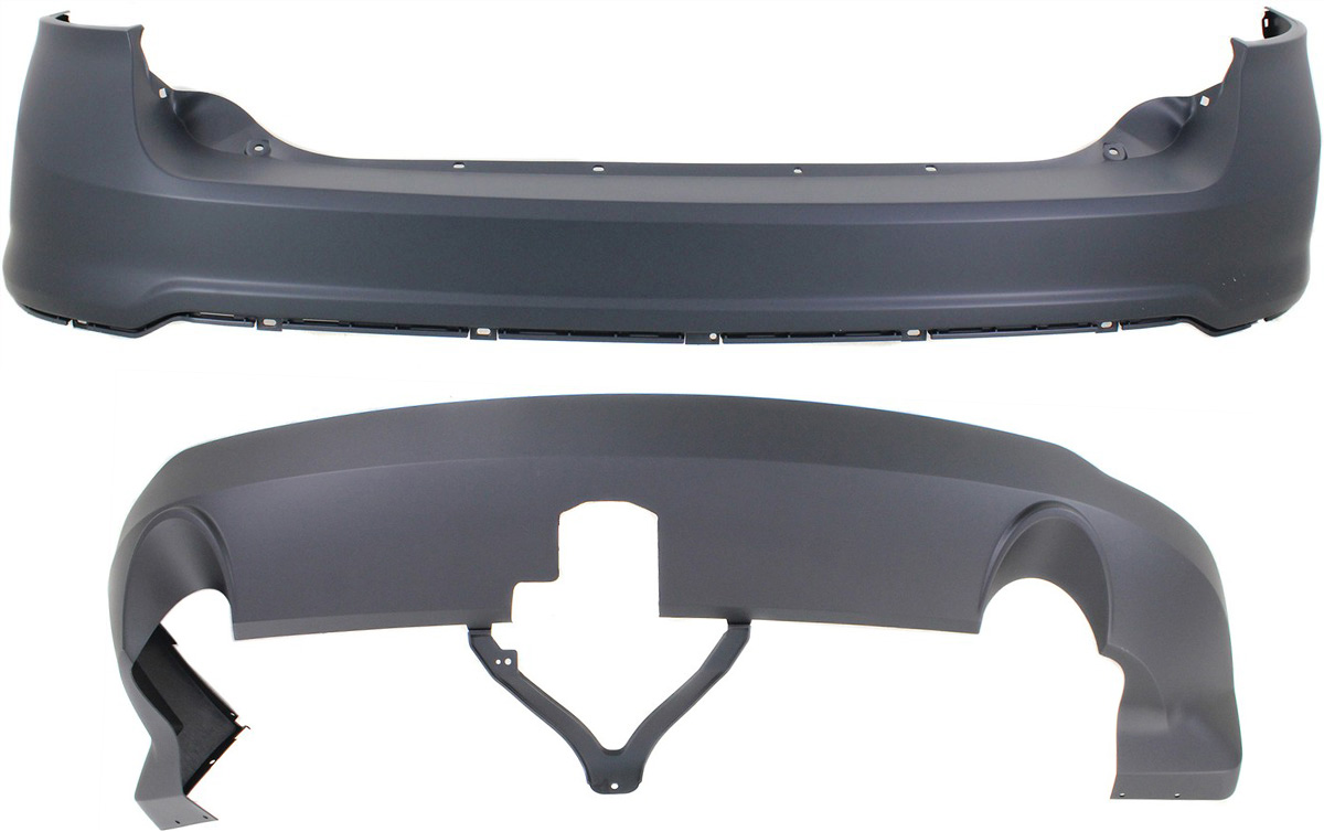 AM EDGE 11-14 REAR BUMPER COVER Set of 2 Upper and Lower SKU SET REPF760140P 2 Partslink FO1114100 FO1115101 OEM BT4Z17810APTM BT4Z17K835BPTM