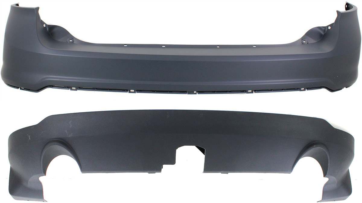 AM EDGE 11-14 REAR BUMPER COVER Set of 2 Upper and Lower CAPA SKU SET REPF760140PQ 2 Partslink FO1114100C FO1115101C OEM BT4Z17810APTM BT4Z17K835BPTM