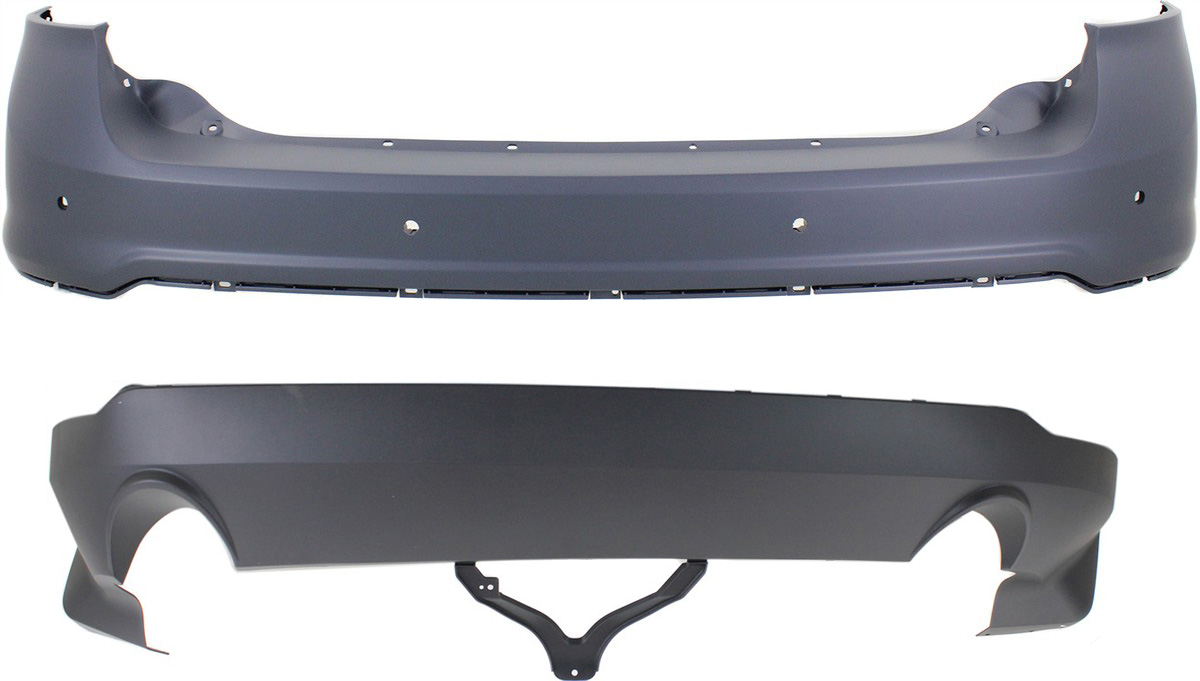 AM EDGE 11-14 REAR BUMPER COVER Set of 2 Upper and Lower SKU SET REPF760141P 2 Partslink FO1114101 FO1115100 OEM BT4Z17810BPTM BT4Z17K835APTM