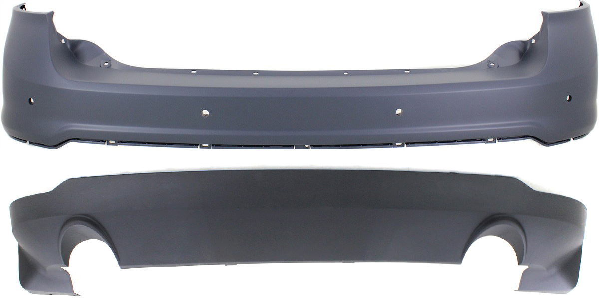 AM EDGE 11-14 REAR BUMPER COVER Set of 2 Upper and Lower CAPA SKU SET REPF760141PQ 2 Partslink FO1114101C FO1115100C OEM BT4Z17810BPTM BT4Z17K835APTM