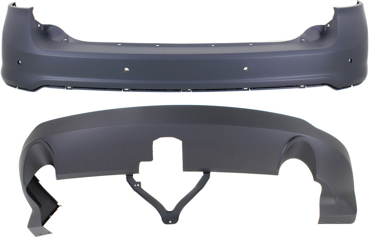 AM EDGE 11-14 REAR BUMPER COVER Set of 2 Upper and Lower SKU SET REPF760143P 2 Partslink FO1114101 FO1115101 OEM BT4Z17810BPTM BT4Z17K835BPTM