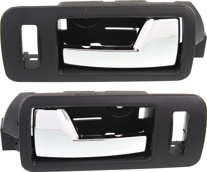 AM MUSTANG 05-14 FRONT INTERIOR DOOR HANDLE RH AND LH Chrome Lever + Black Housing Black Saddle Plastic SKU SET REPFD462133 OEM AR3Z6322600DB AR3Z6322601DB