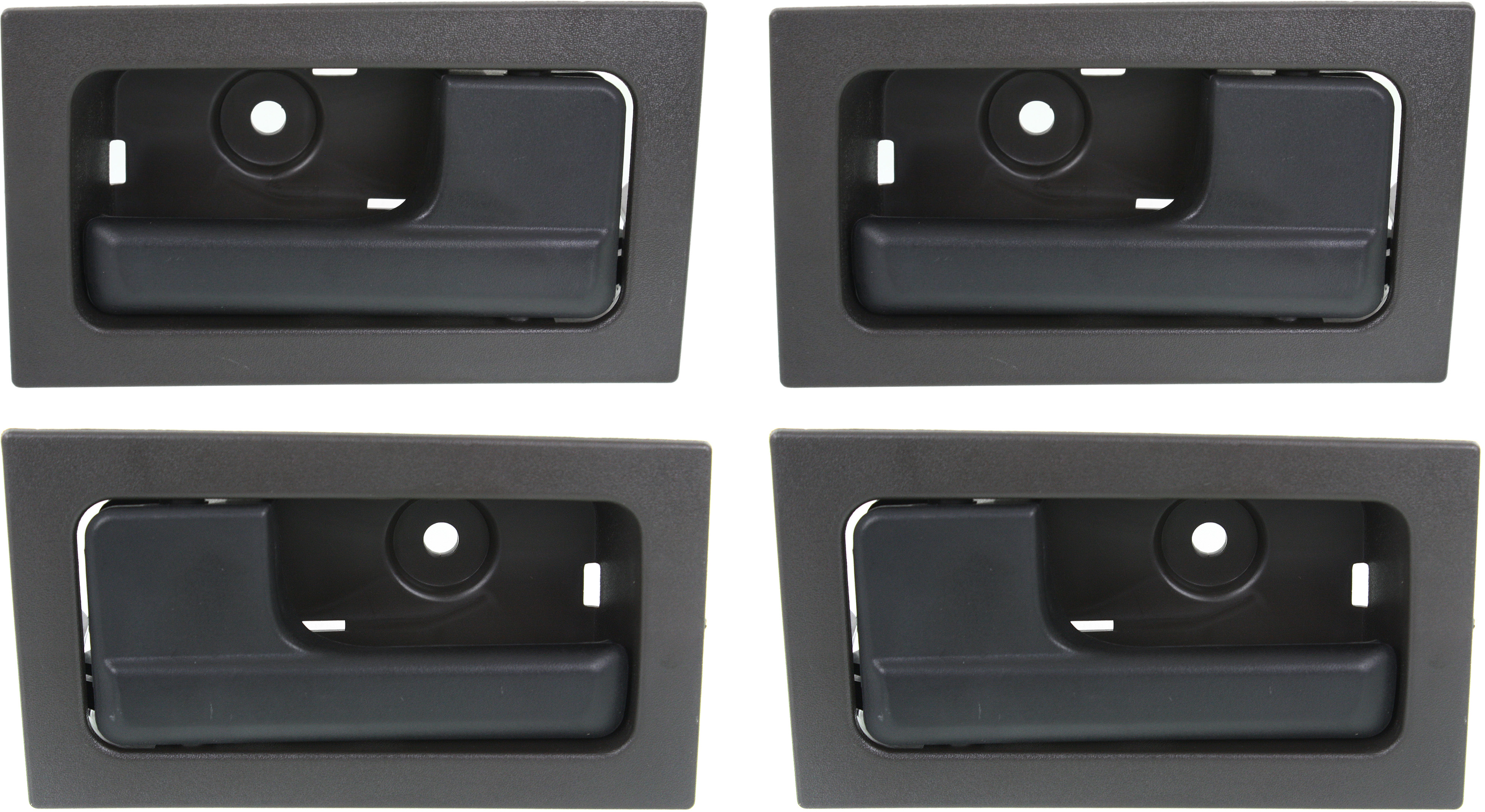 AM F 150-09-14 TRANSIT 350-15-21 FRONT AND REAR INTERIOR DOOR HANDLE RH AND LH Gray bezel with black lever SKU SET REPFD462149-4 Partslink FO1353151 FO1352151 OEM 9L3Z1522600AB 9L3Z1522600AC 9L