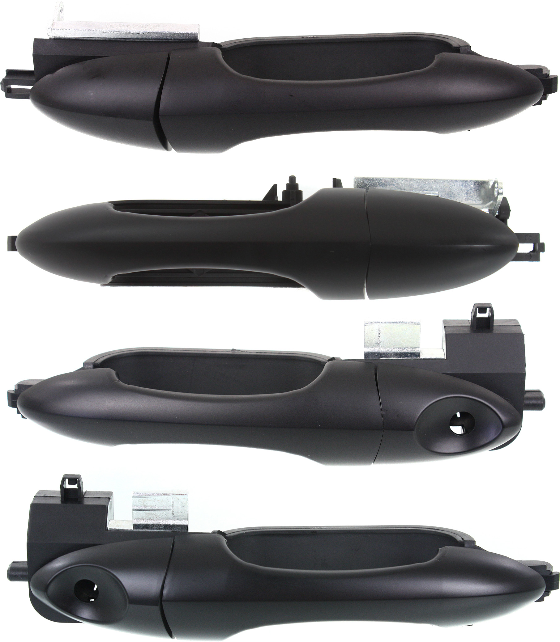 AM FOCUS 00-07 EXTERIOR DOOR HANDLE Set of 4 Front and Rear RH and LH Smooth Black SKU SET REPFD462191-4 OEM 2T2Z7822404BAPTM 2T2Z5422088BA