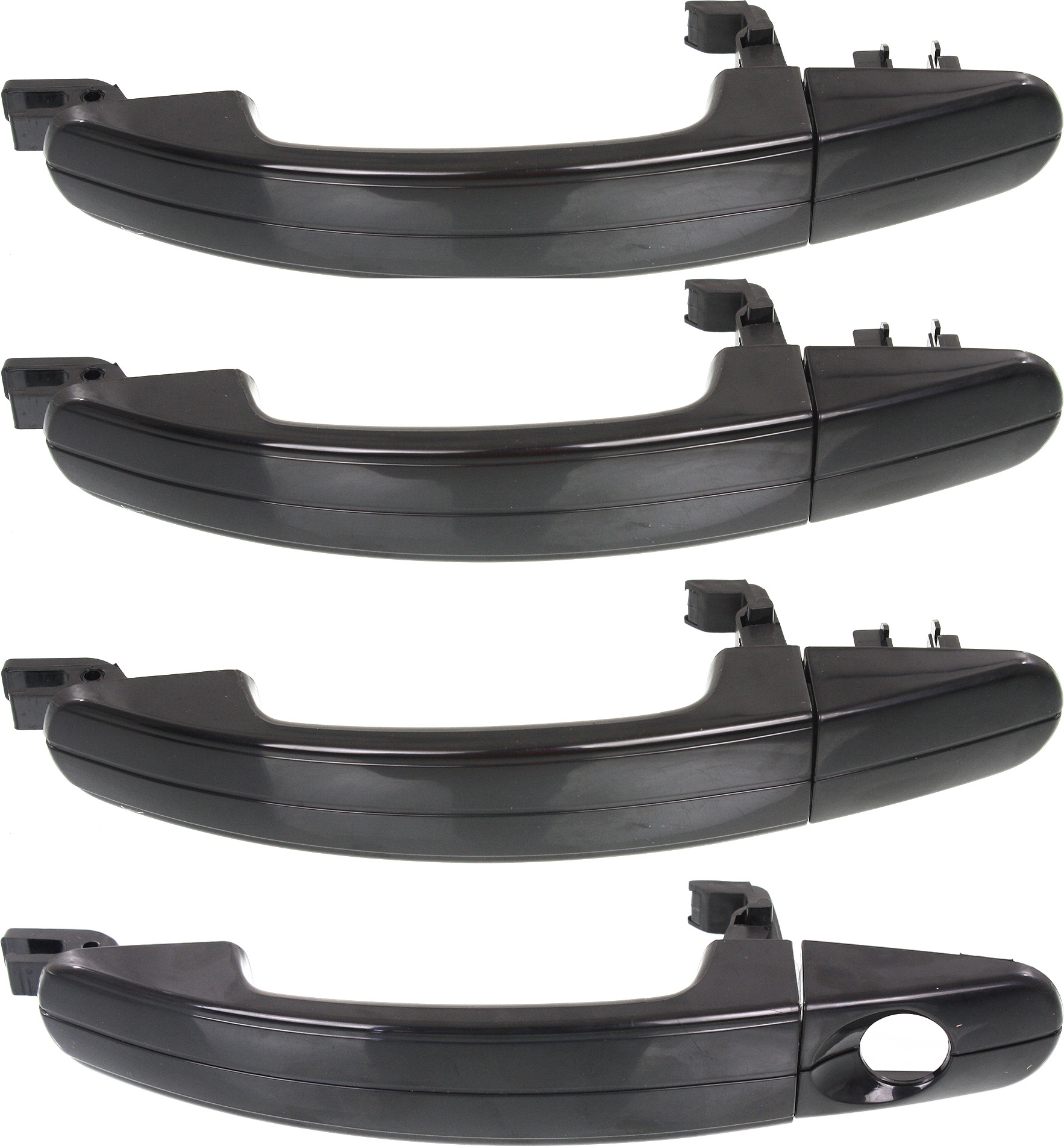 AM FOCUS 12-14 ESCAPE 13-17 EXTERIOR DOOR HANDLE Set of 4 Front and Rear RH and LH Smooth Black SKU SET REPFD462195-4 OEM 1323272-1323269-1323268