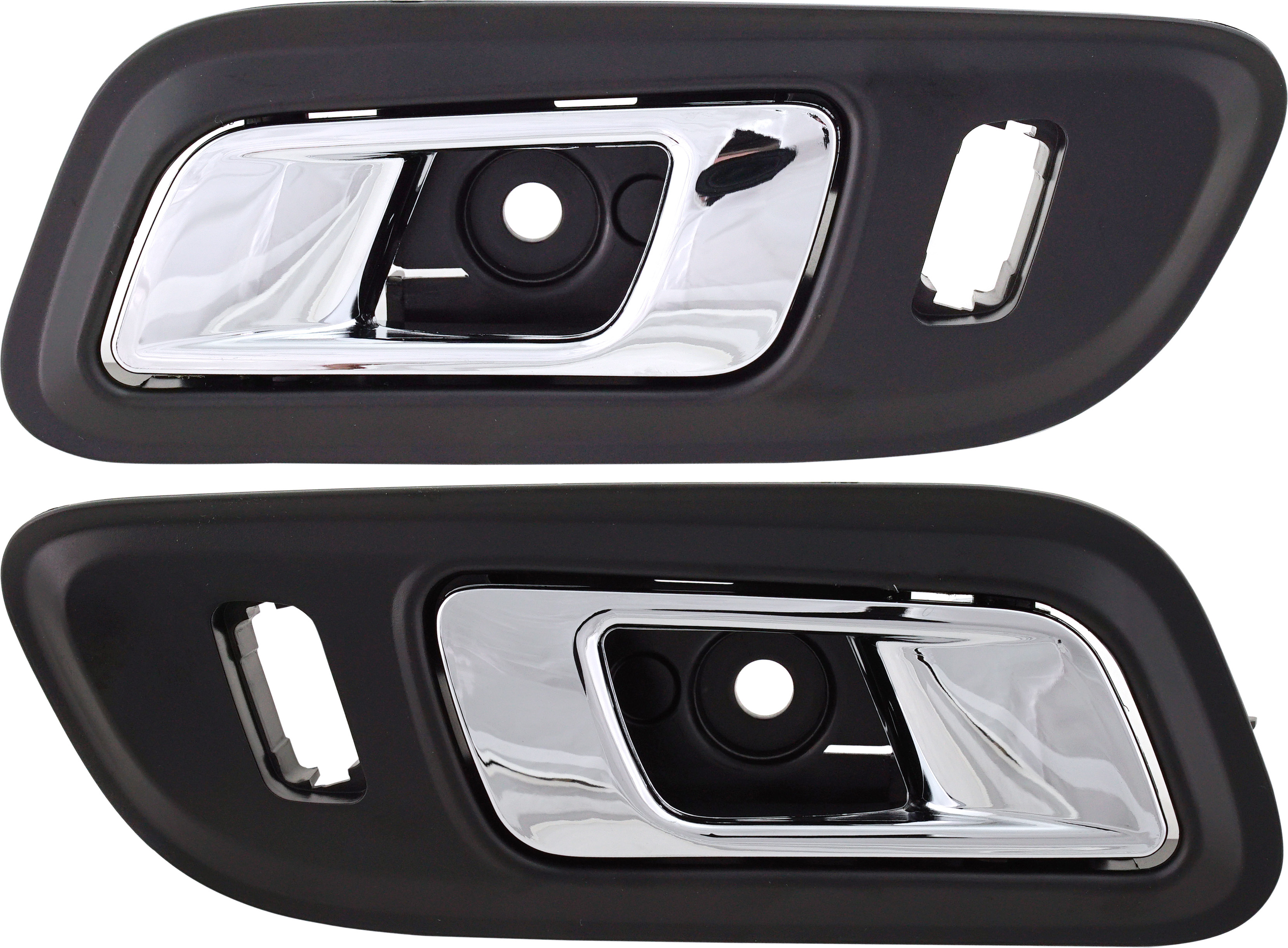 AM TAURUS 13-19 FRONT DOOR HANDLE RH and LH Inside Chrome Black w Hole w o Power Switch SKU SET REPFD462315 OEM DG1Z5422600AC DG1Z5422601AC