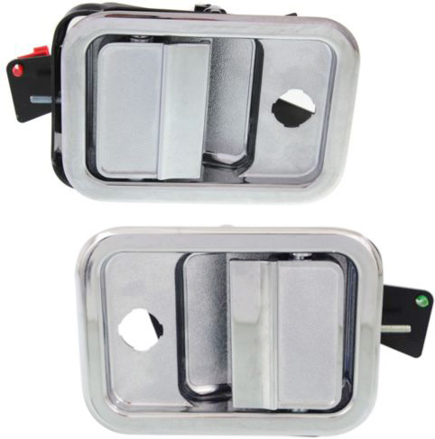 AM ARGOSY 05-14 COLUMBIA 00-11 FRONT EXTERIOR DOOR HANDLE SET Chrome w Key Hole Set of 2 SKU SET REPFL462103 OEM A1842228003 A1842228002