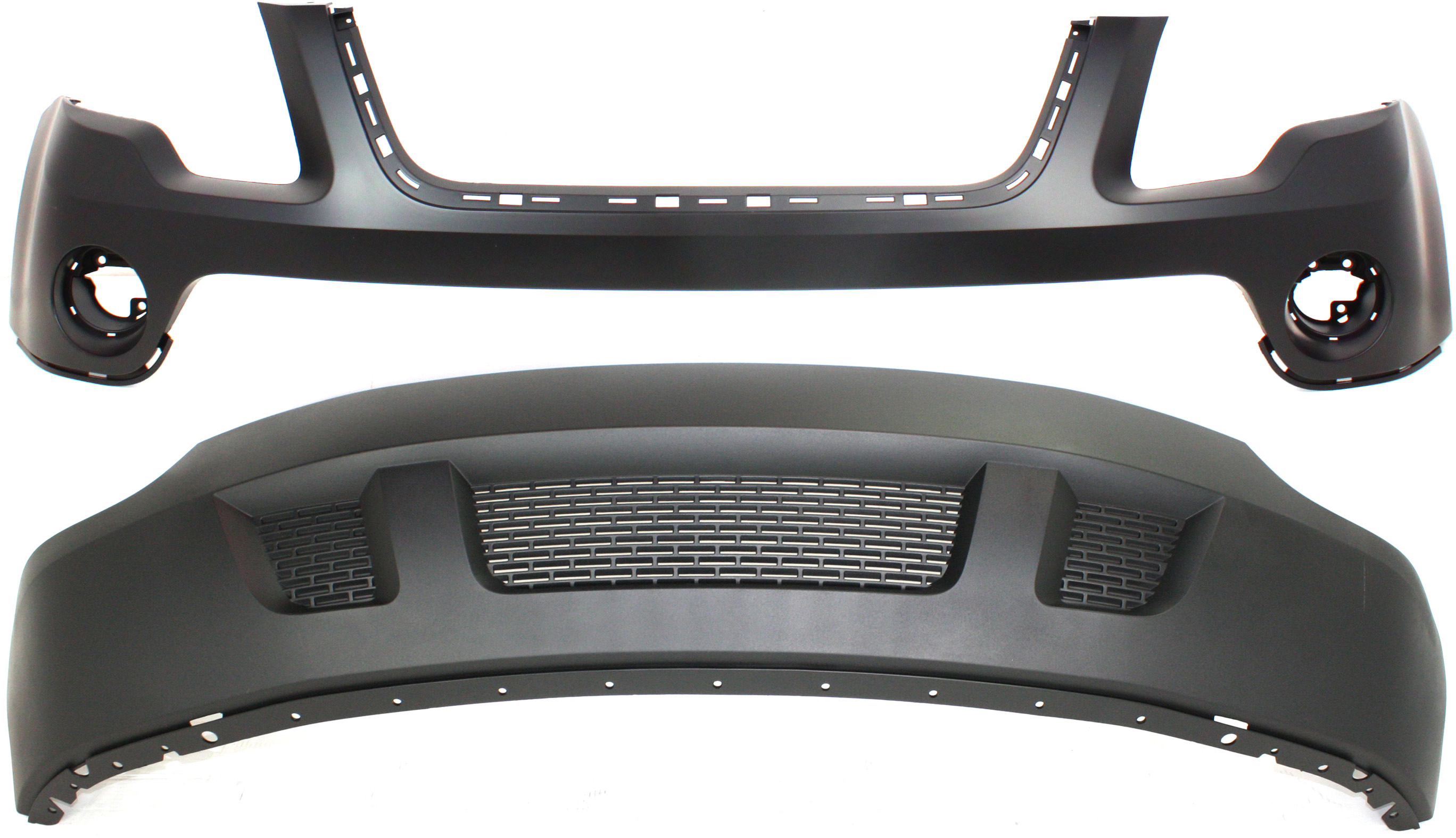 AM ACADIA 07-12 FRONT BUMPER COVER Upper and Lower CAPA SKU SET REPG010301PQ Partslink GM1000850C GM1015103C OEM 15890878-25832805