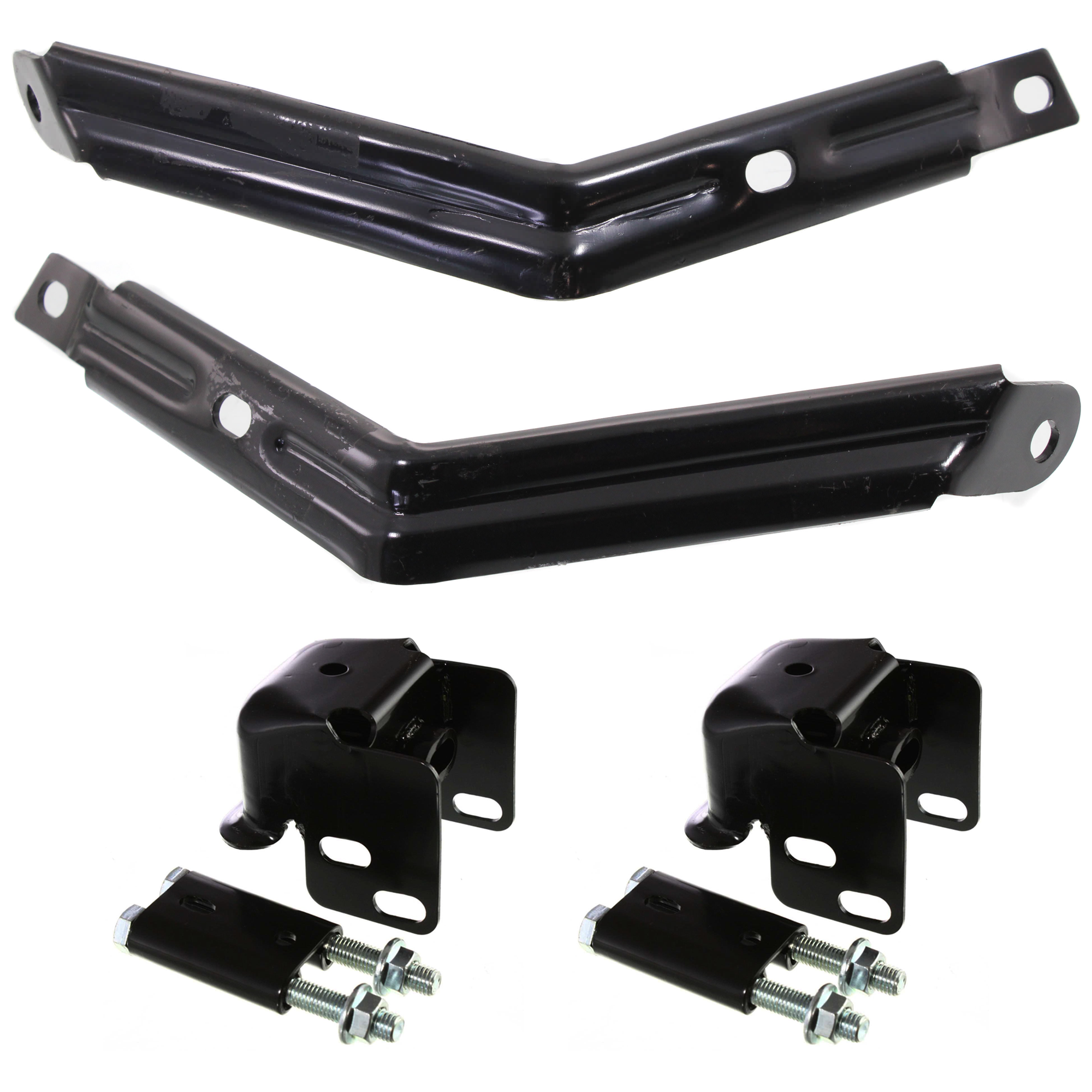 AM SIERRA 1500-07-13 FRONT BUMPER BRACKET RH AND LH Set of 4 Excludes 2007 Classic SKU SET REPG013103-4A Partslink GM1065109 GM1066181 GM1067181 OEM 15791866-25833267-25833268