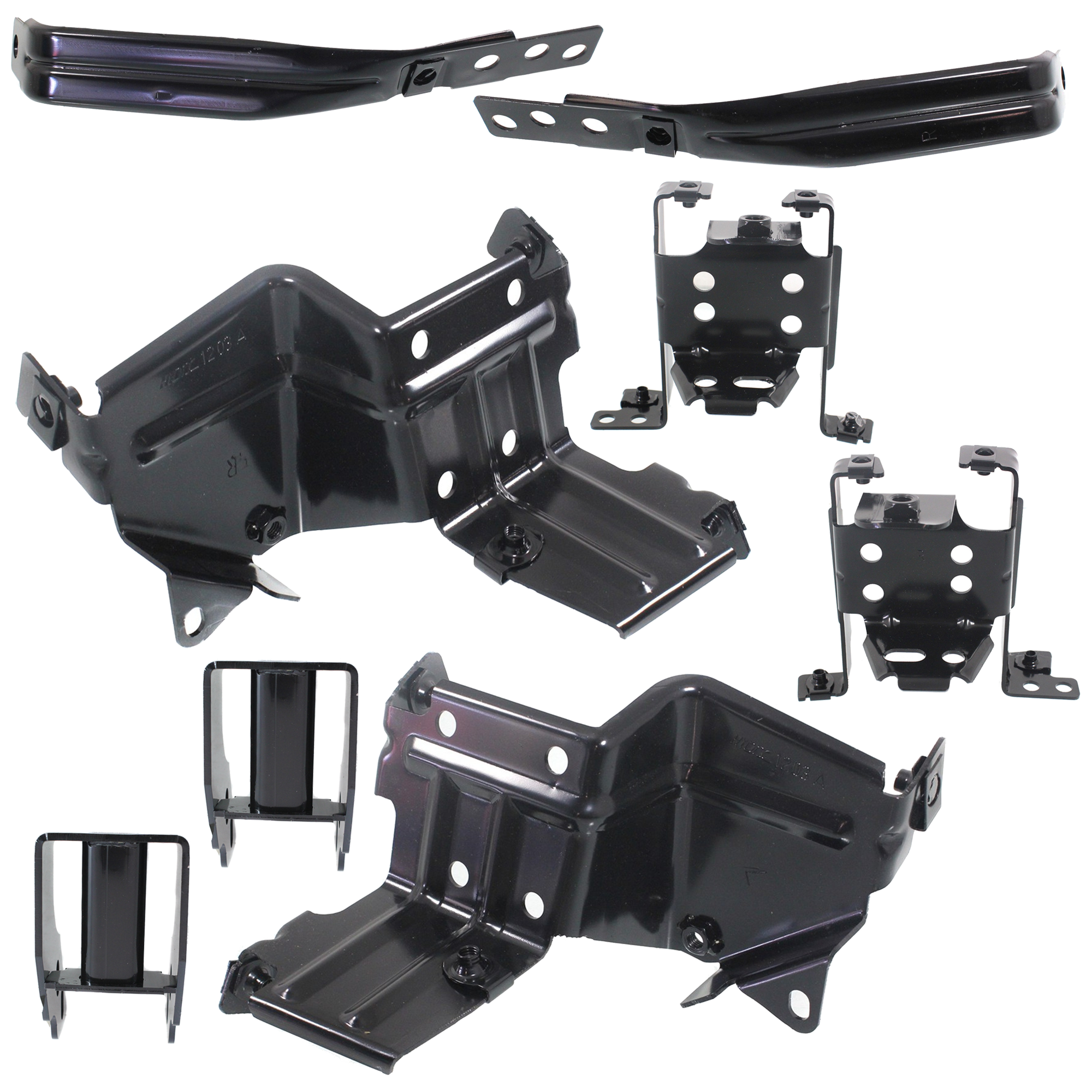 AM SIERRA 2500 HD 3500 HD 11-14 FRONT BUMPER BRACKET RH AND LH Inner and Outer Set of 8 SKU SET REPG013111 C Partslink GM1062102 GM1062103 GM1062104 GM1063102 GM1063103 GM1063104 GM1066195 OEM 20966182-25832375-25832376-258