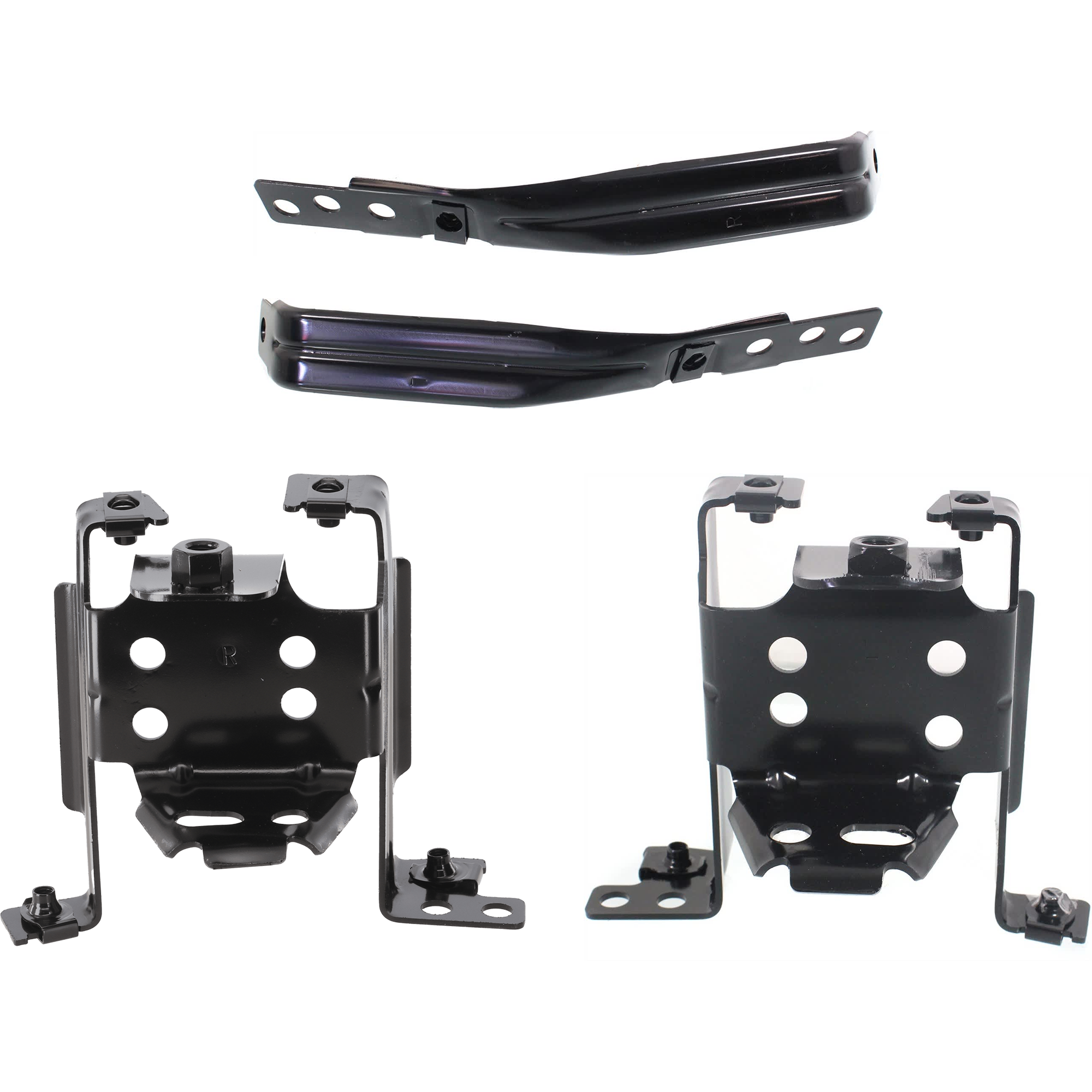 AM SIERRA 2500 HD 3500 HD 11-14 FRONT BUMPER BRACKET RH AND LH Set of 4 SKU SET REPG013111 F Partslink GM1062102 GM1062104 GM1063102 GM1063104 OEM 25832380-25832381-25993619-259