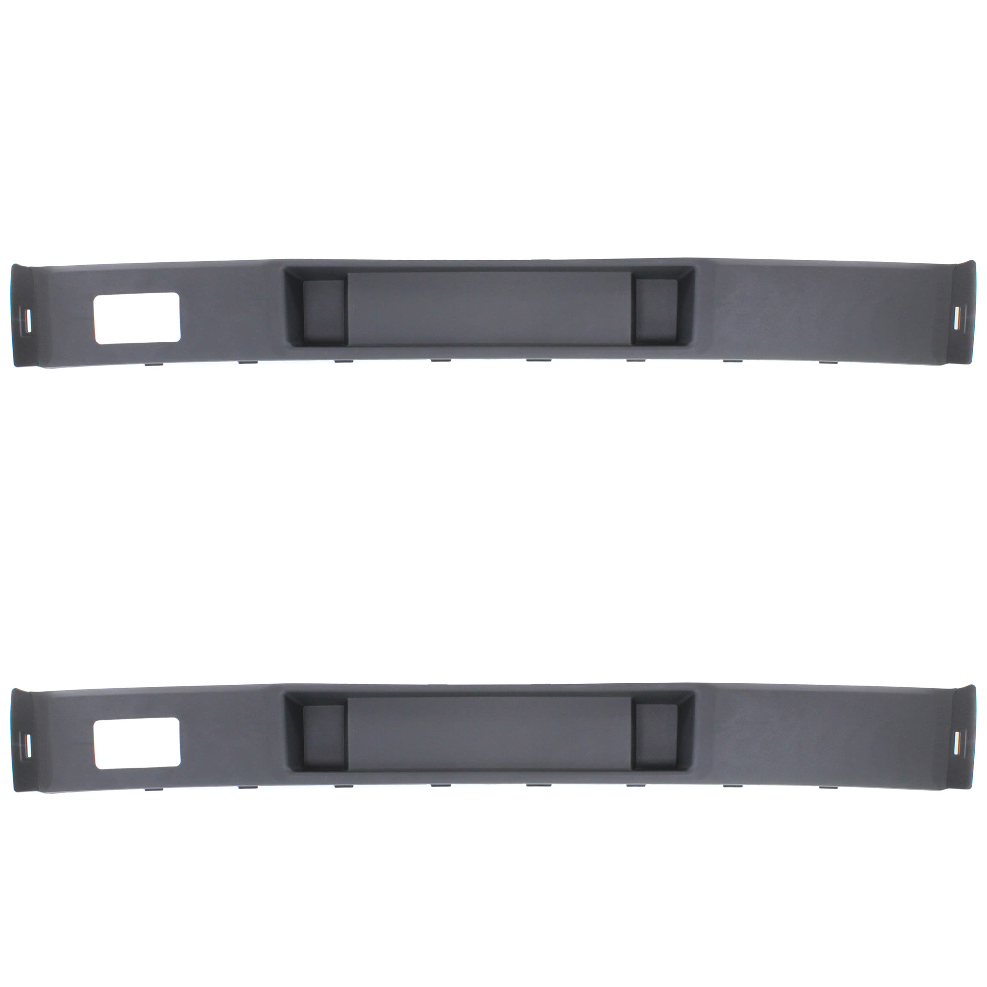 AM YUKON YUKON XL 15-20 FRONT BUMPER MOLDING RH AND LH Txtd Blk w Tow Hook Holes SKU SET REPG015906-2 Partslink GM1044121 OEM 23243960