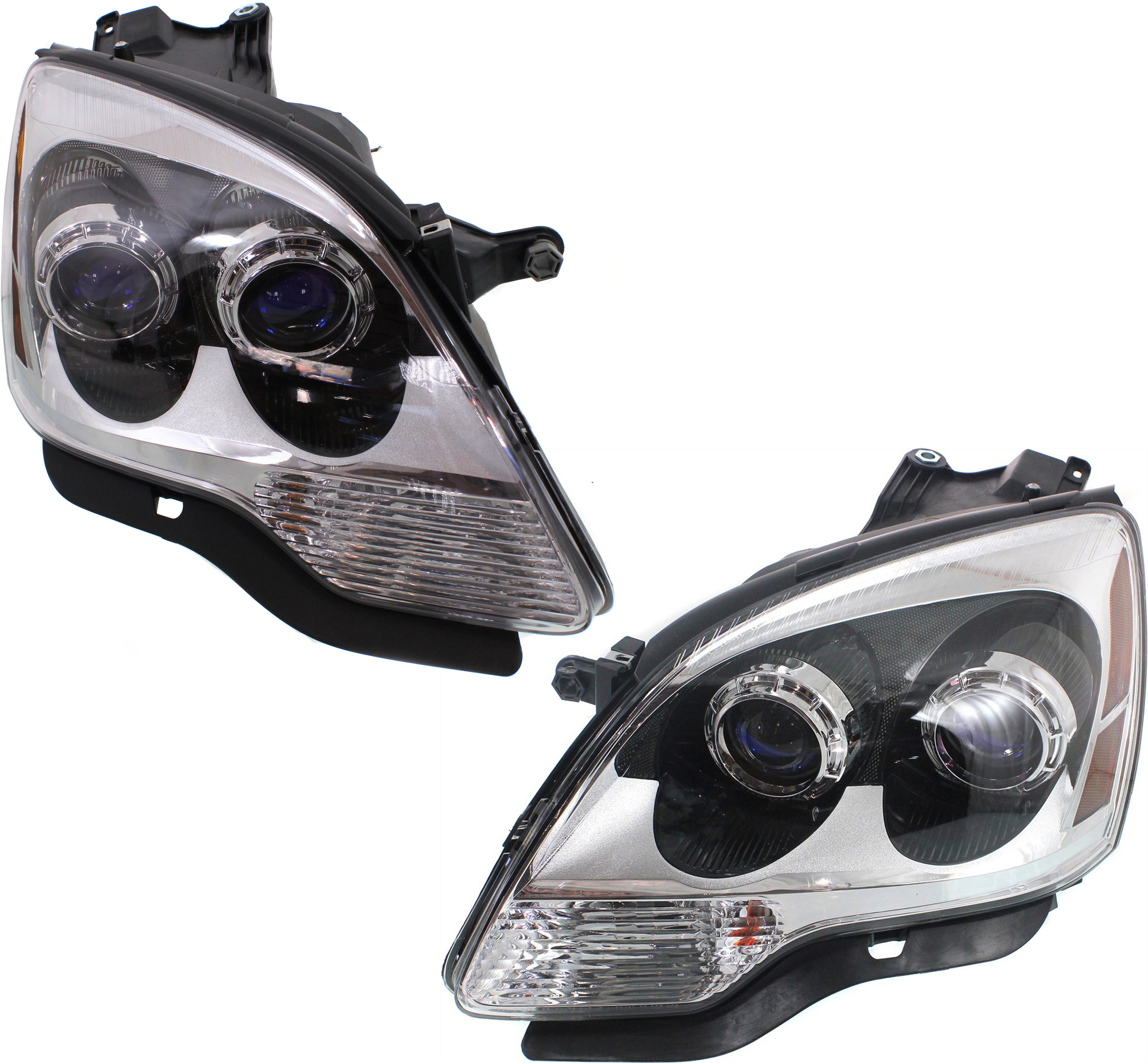 AM ACADIA 07-09 HEAD LAMP RH AND LH Assembly Halogen 1st Design Blue Projector Lens SKU SET REPG100101 Partslink GM2503294 GM2502294 OEM 25826764-25826765